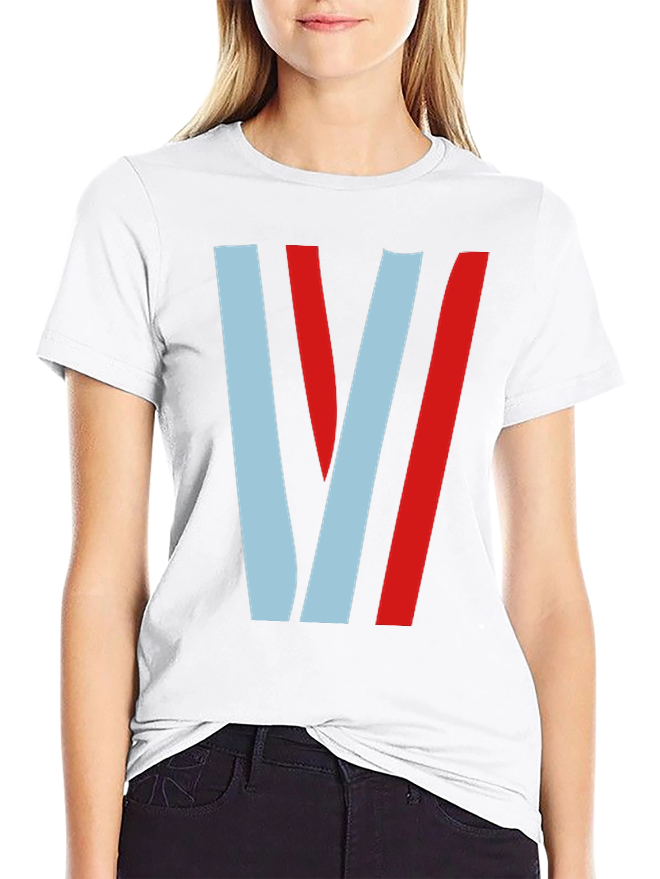 Stylish Striped V Graphic Tee - Casual Comfort
