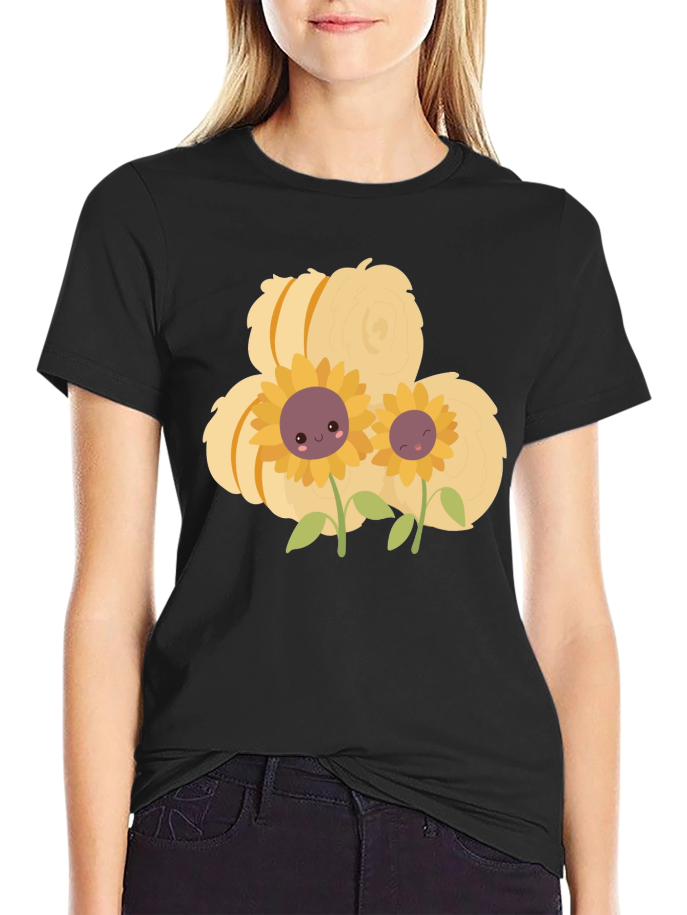 Cute Cartoon Sunflower T-Shirt