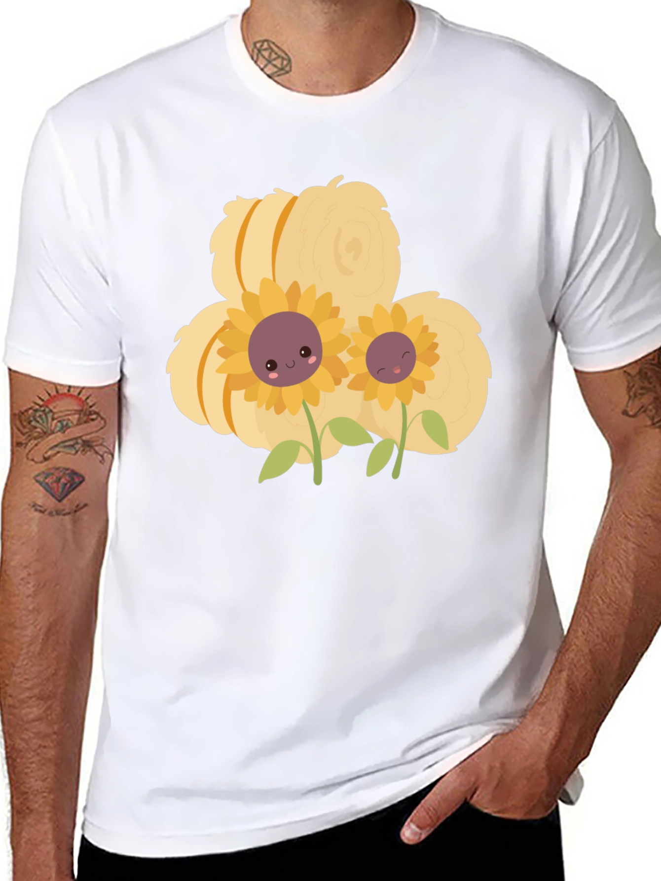 Cute Cartoon Sunflower T-Shirt