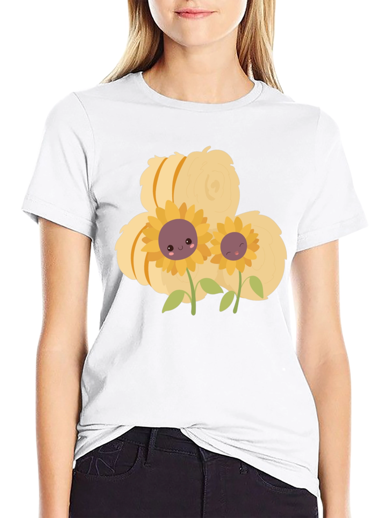Cute Cartoon Sunflower T-Shirt