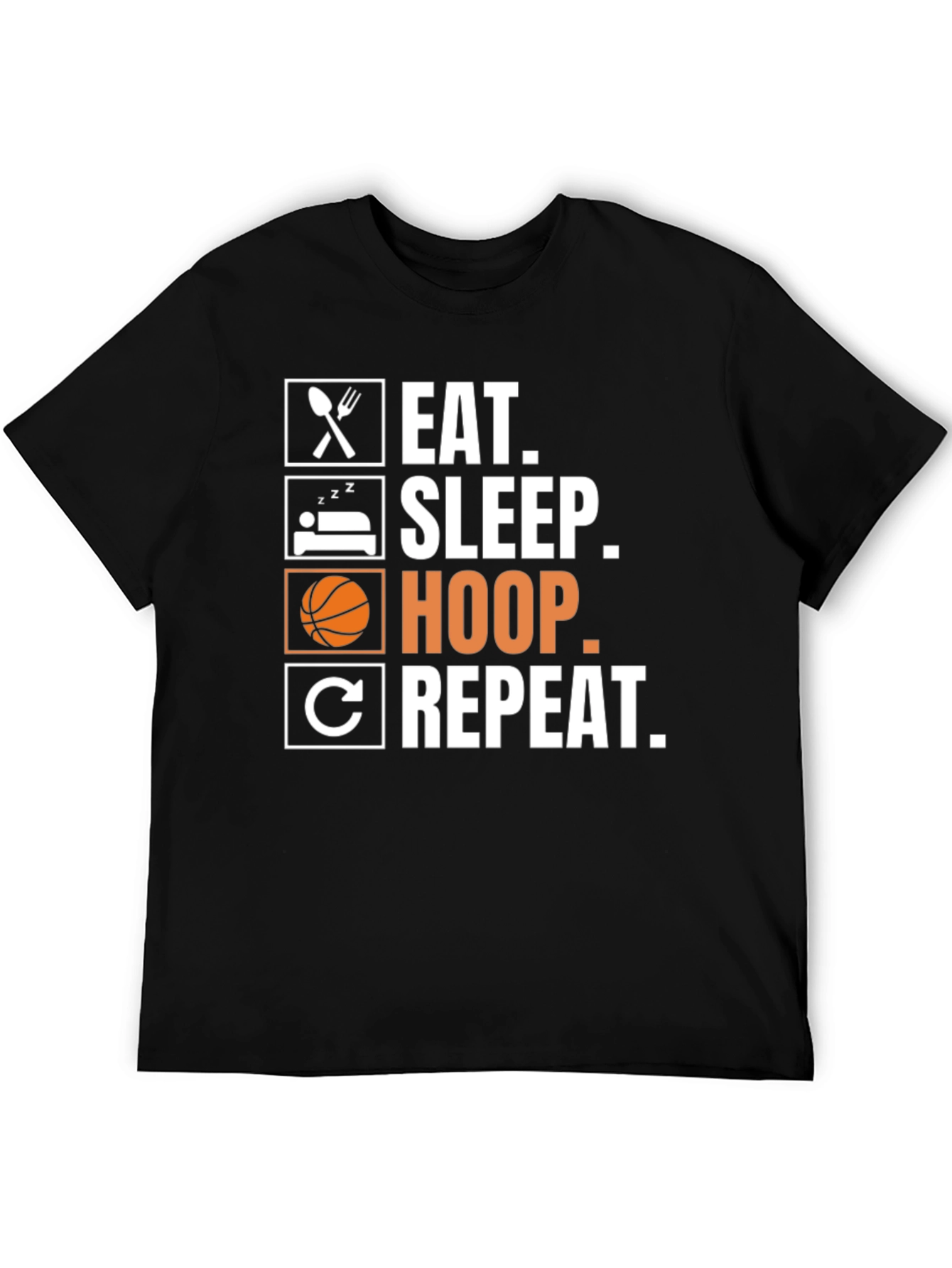 Eat Sleep Hoop Repeat - Basketball T-Shirt