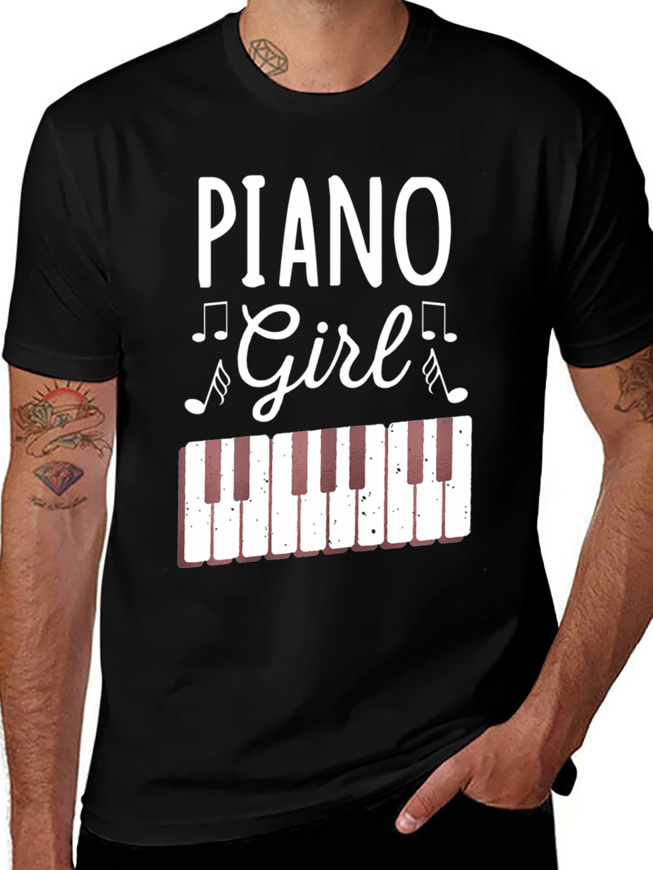 Piano Girl Graphic Tee - Music Lover Shirt