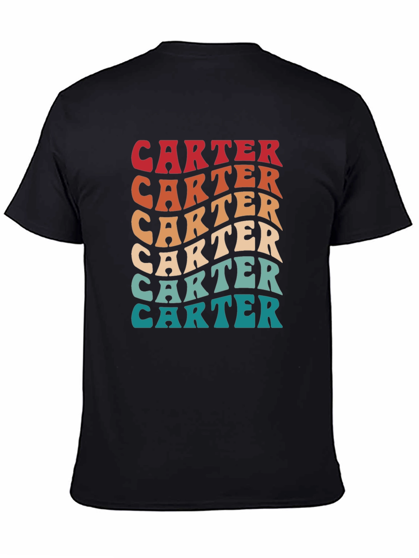 Retro Carter T-Shirt - Wavy Text Design