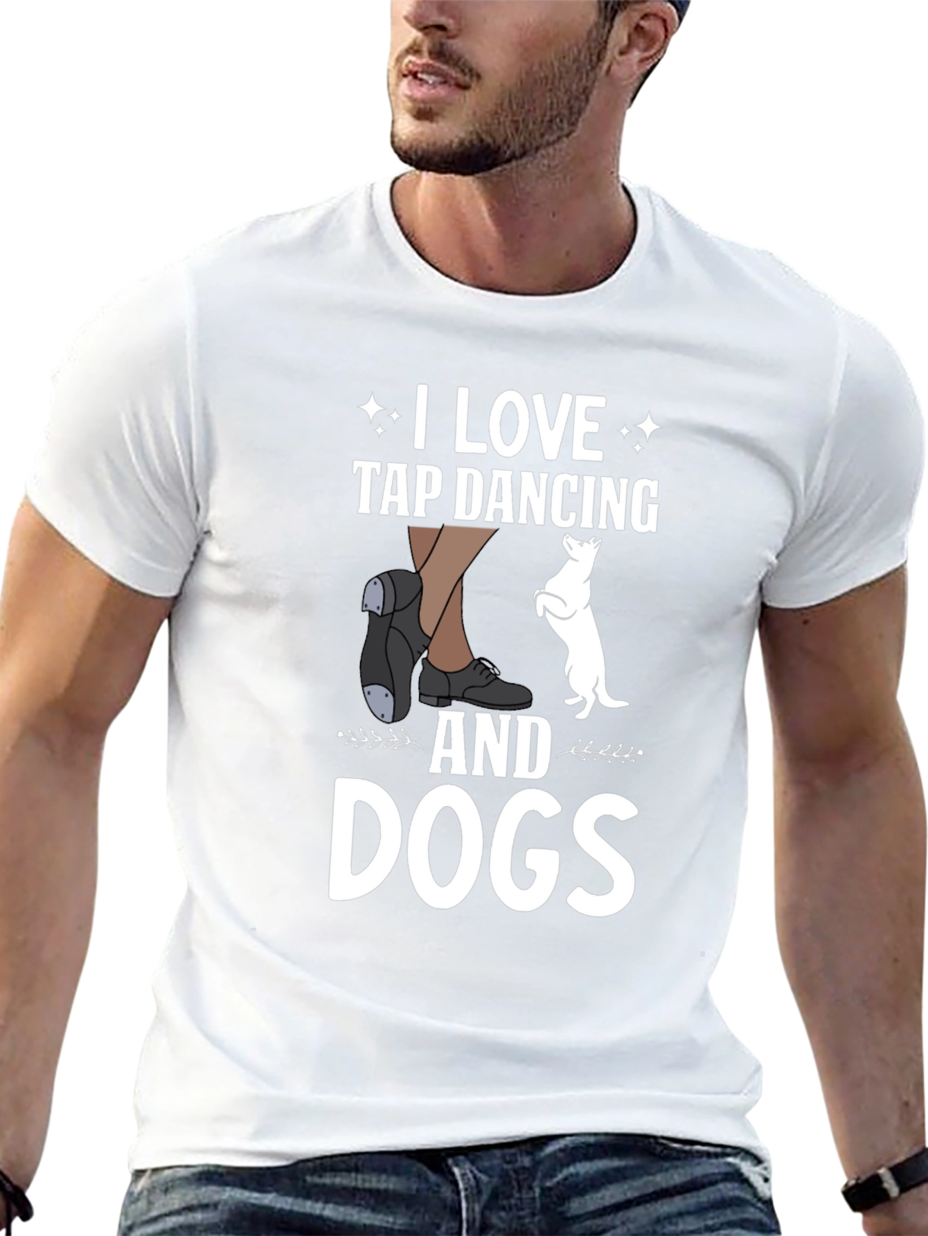 I Love Tap Dancing and Dogs Black T-Shirt