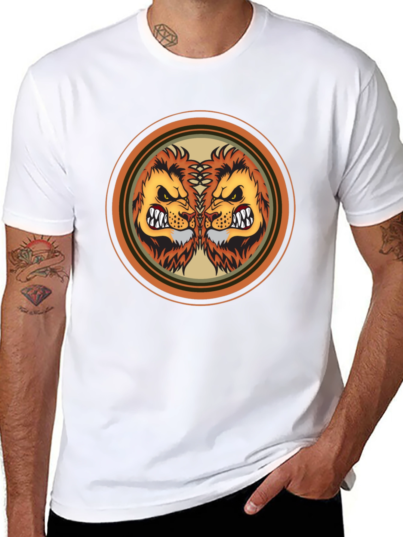 Lion Double Vision Graphic Tee - Fierce Style