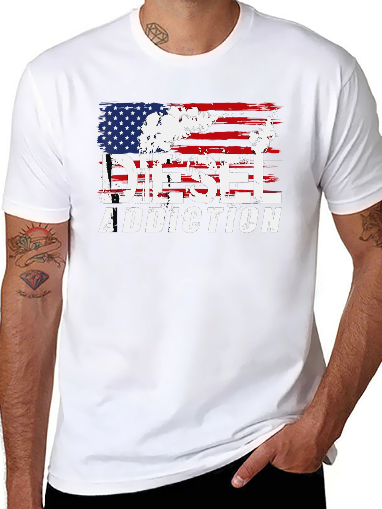 Diesel Addiction Patriotic Graphic T-Shirt