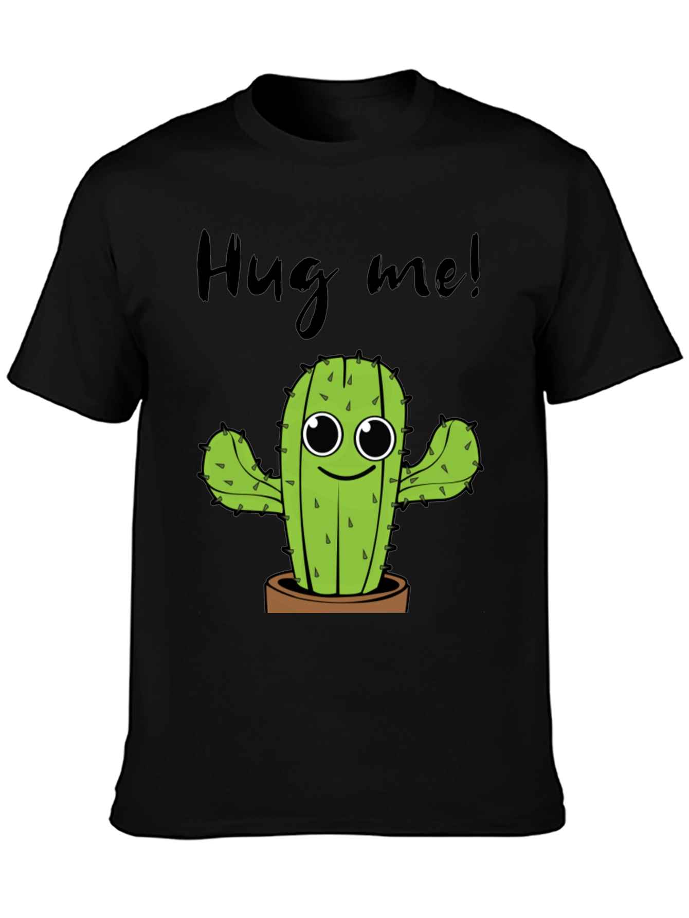 Hug Me Cactus Graphic Tee - Unisex Cotton T-Shirt