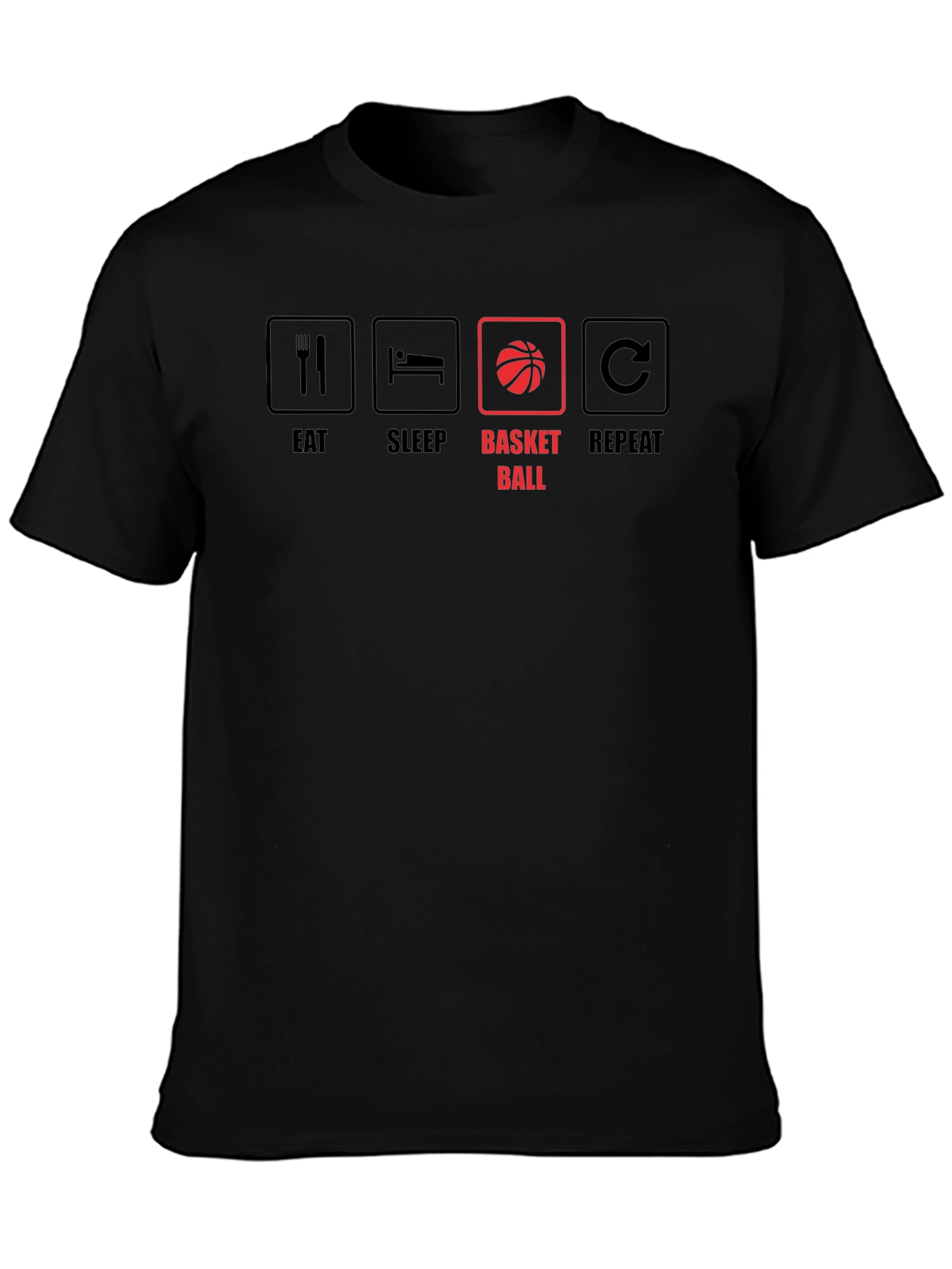 Eat Sleep Basketball Repeat Black T-Shirt