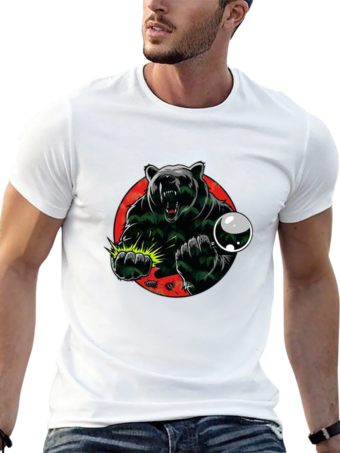 Mens Graphic Tee - Bear Attack Design