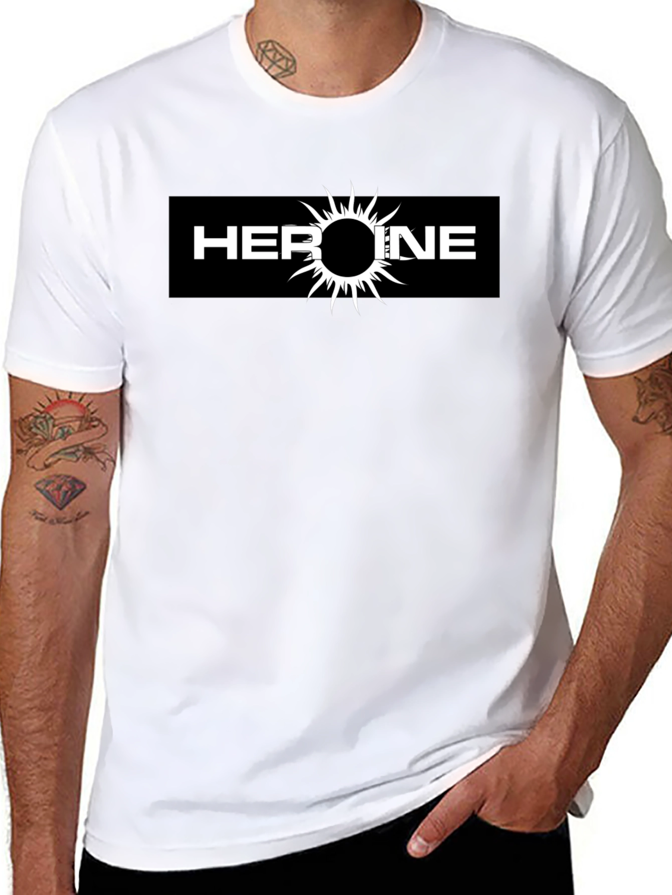 Heroine Graphic Tee - Black Cotton T-Shirt