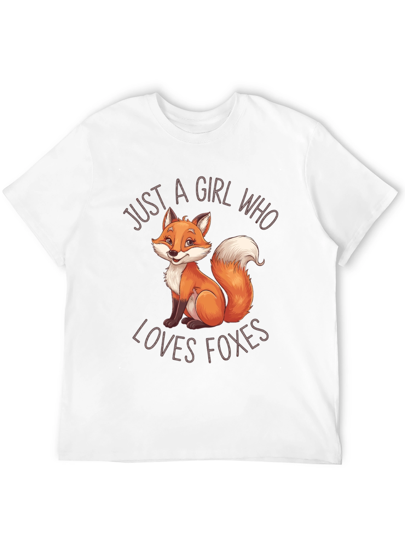Girl Who Loves Foxes Black T-Shirt