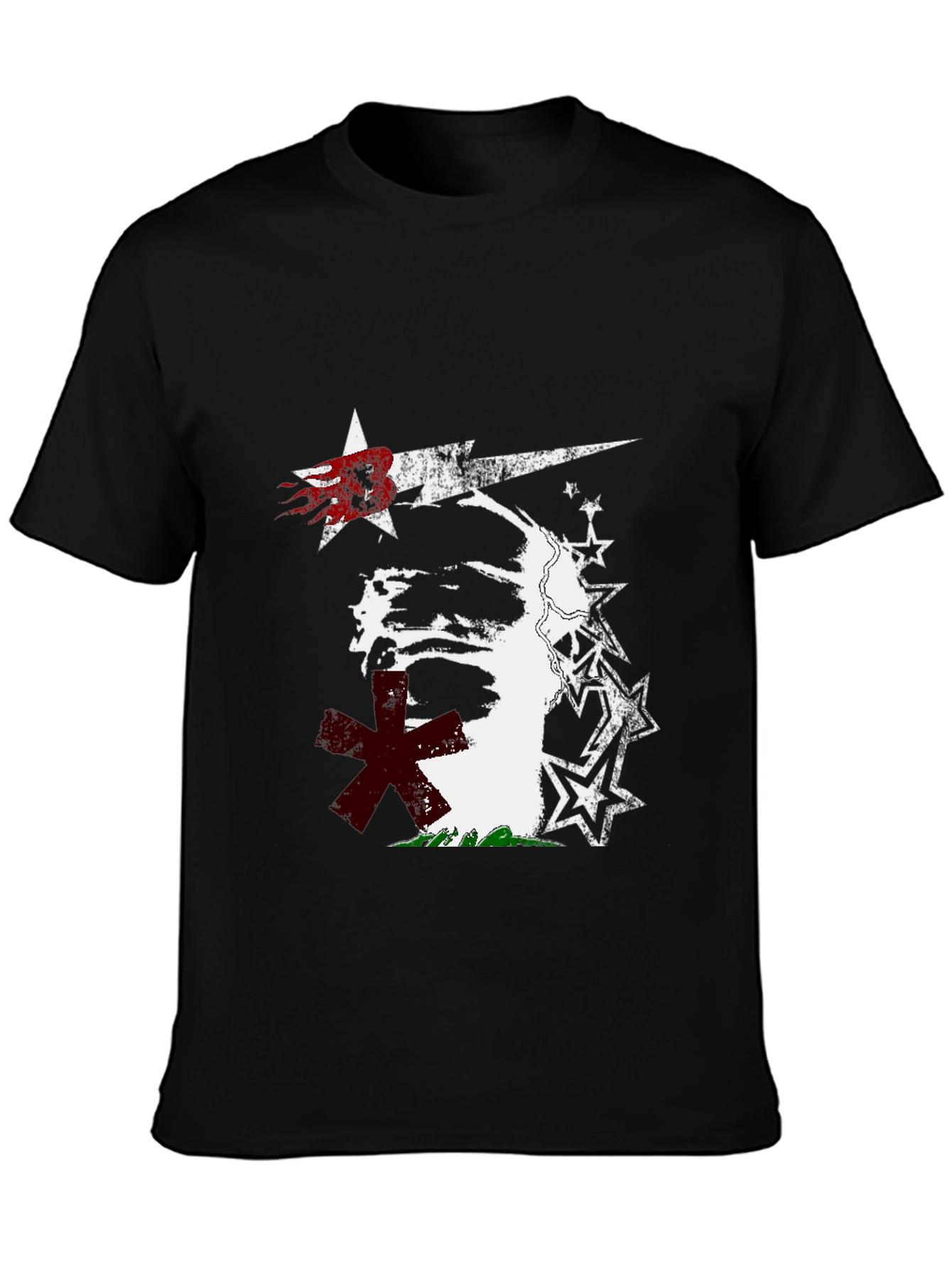 Edgy Graphic Print Black T-Shirt