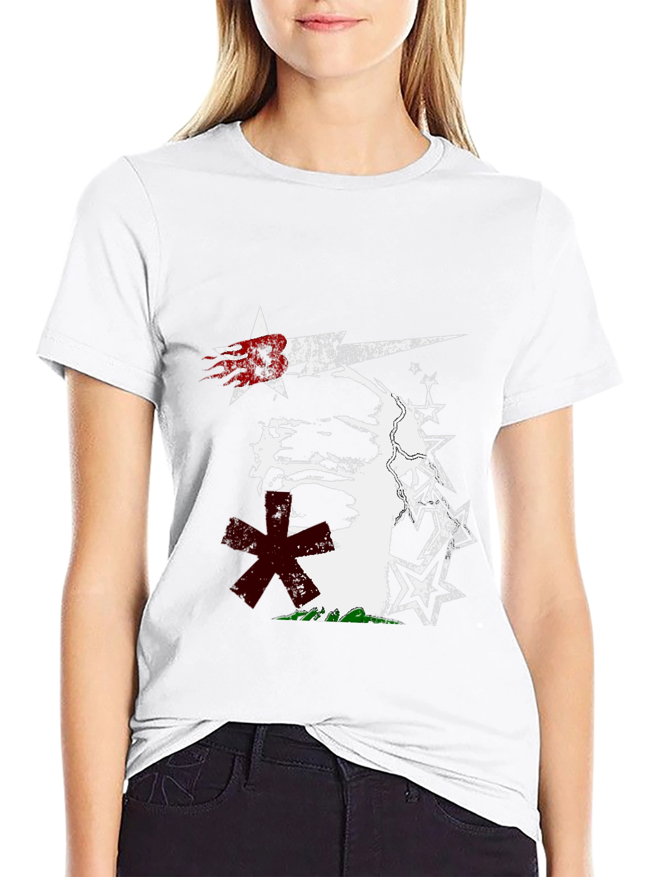 Edgy Graphic Print Black T-Shirt