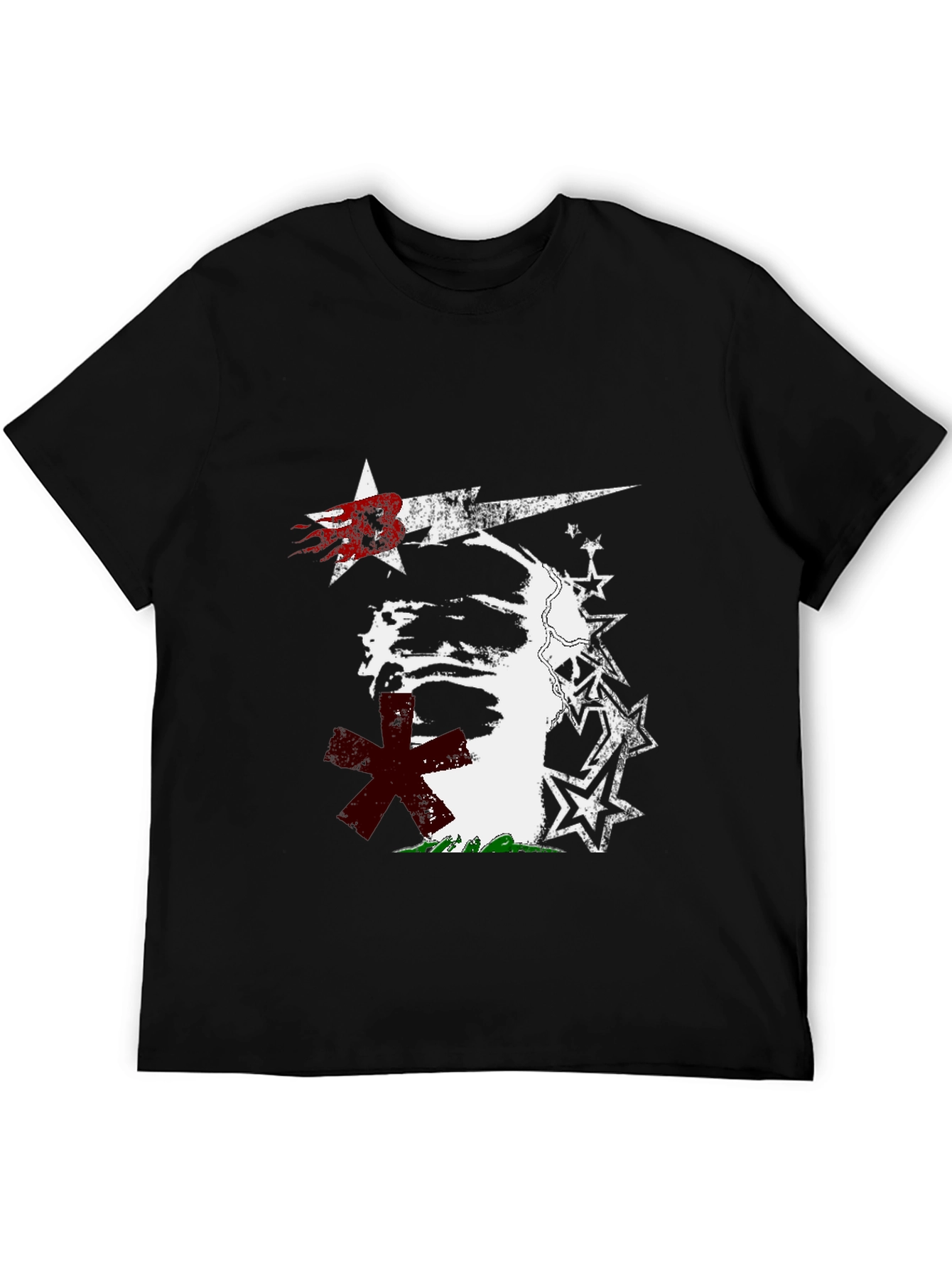 Edgy Graphic Print Black T-Shirt
