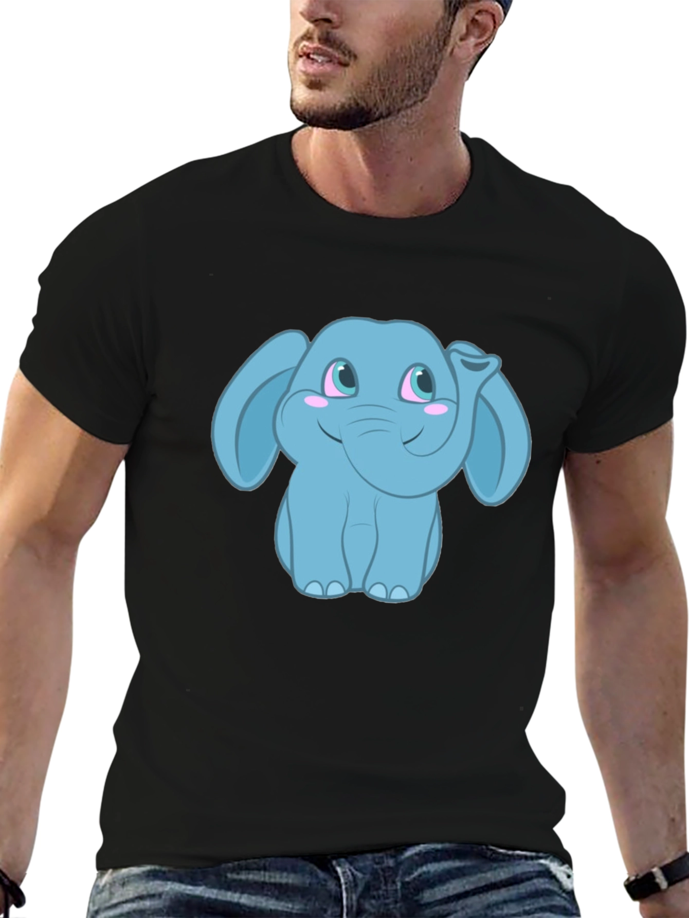 Cute Cartoon Elephant Graphic T-Shirt - Unisex