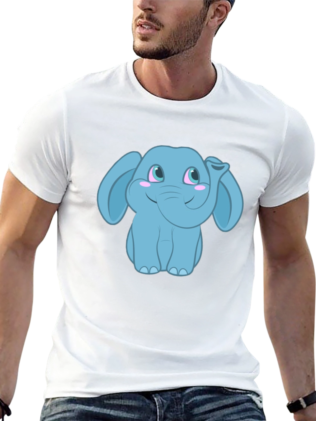 Cute Cartoon Elephant Graphic T-Shirt - Unisex