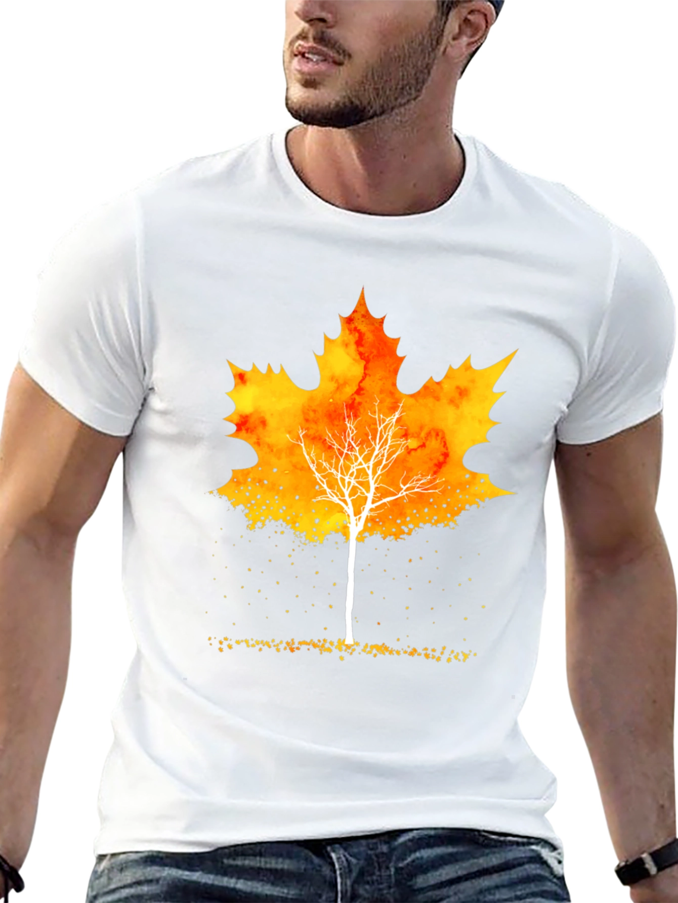 Autumn Leaf Tree Graphic Tee - Stylish Fall Apparel