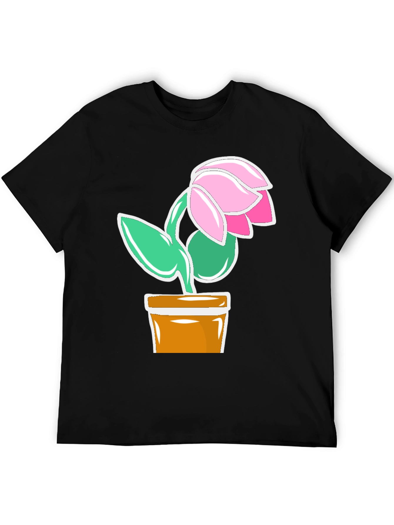 Floral Potted Plant Graphic T-Shirt