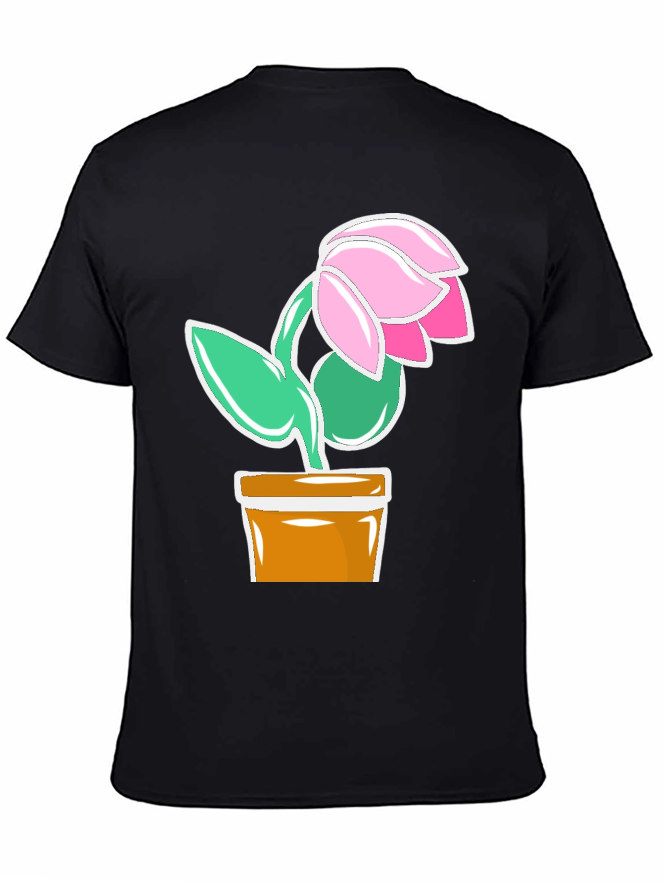 Floral Potted Plant Graphic T-Shirt