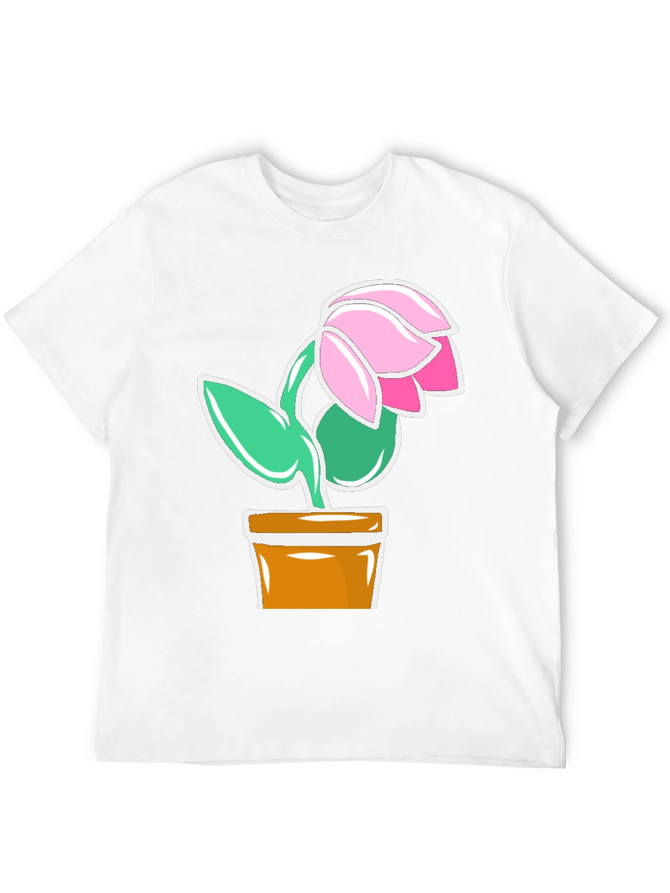 Floral Potted Plant Graphic T-Shirt
