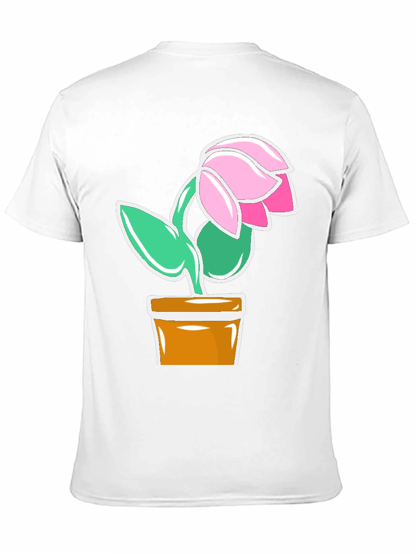 Floral Potted Plant Graphic T-Shirt