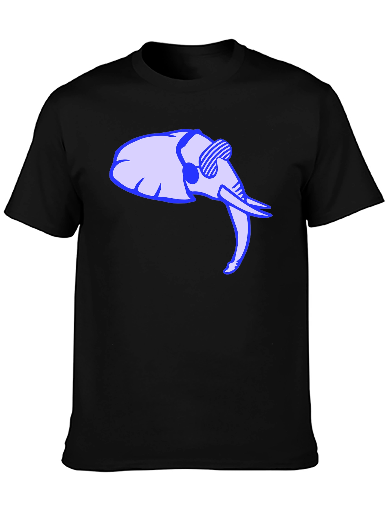 Cool Elephant Graphic Tee - Black Cotton Shirt