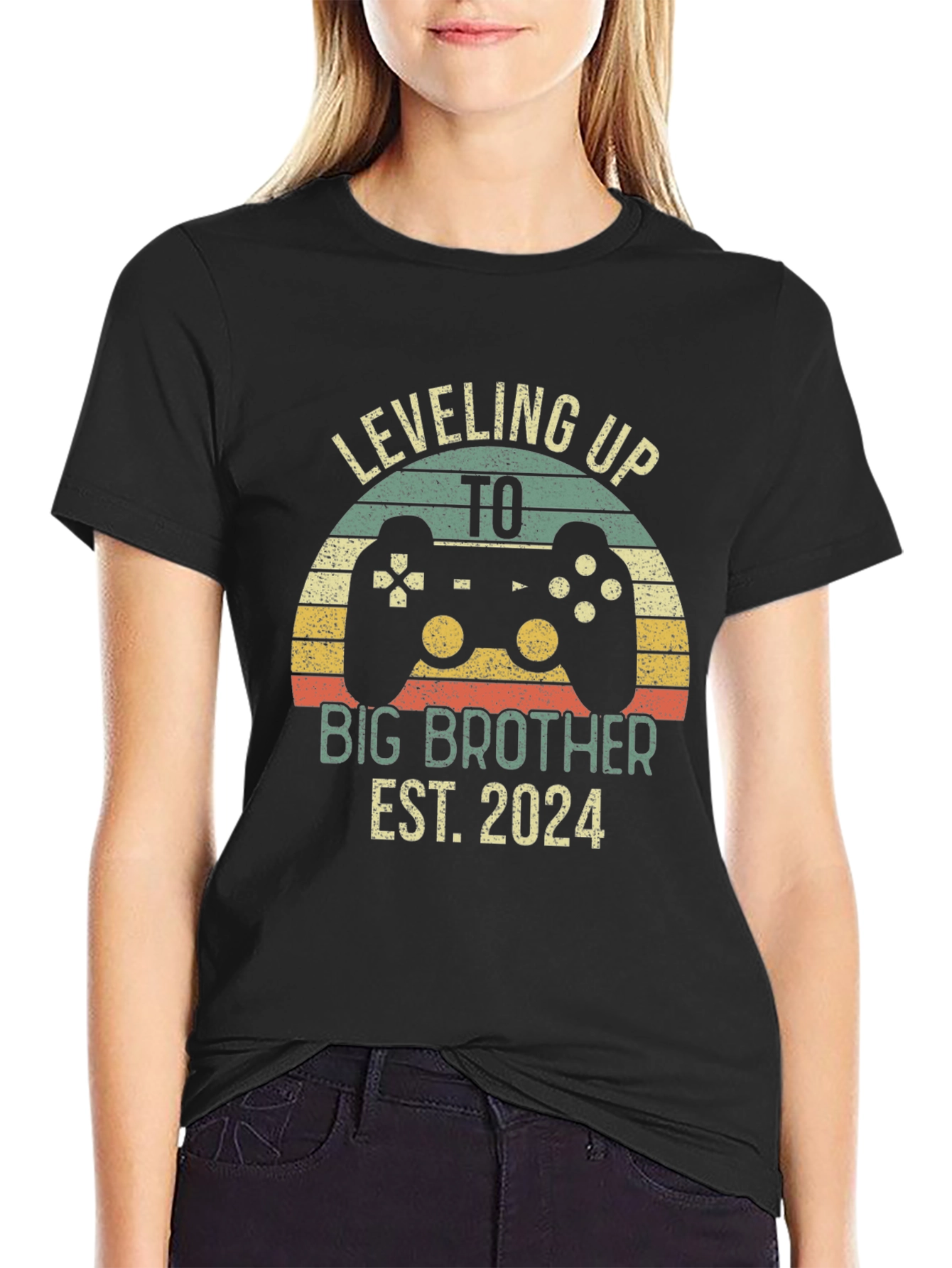 Leveling Up to Big Brother Est. 2024 T-Shirt