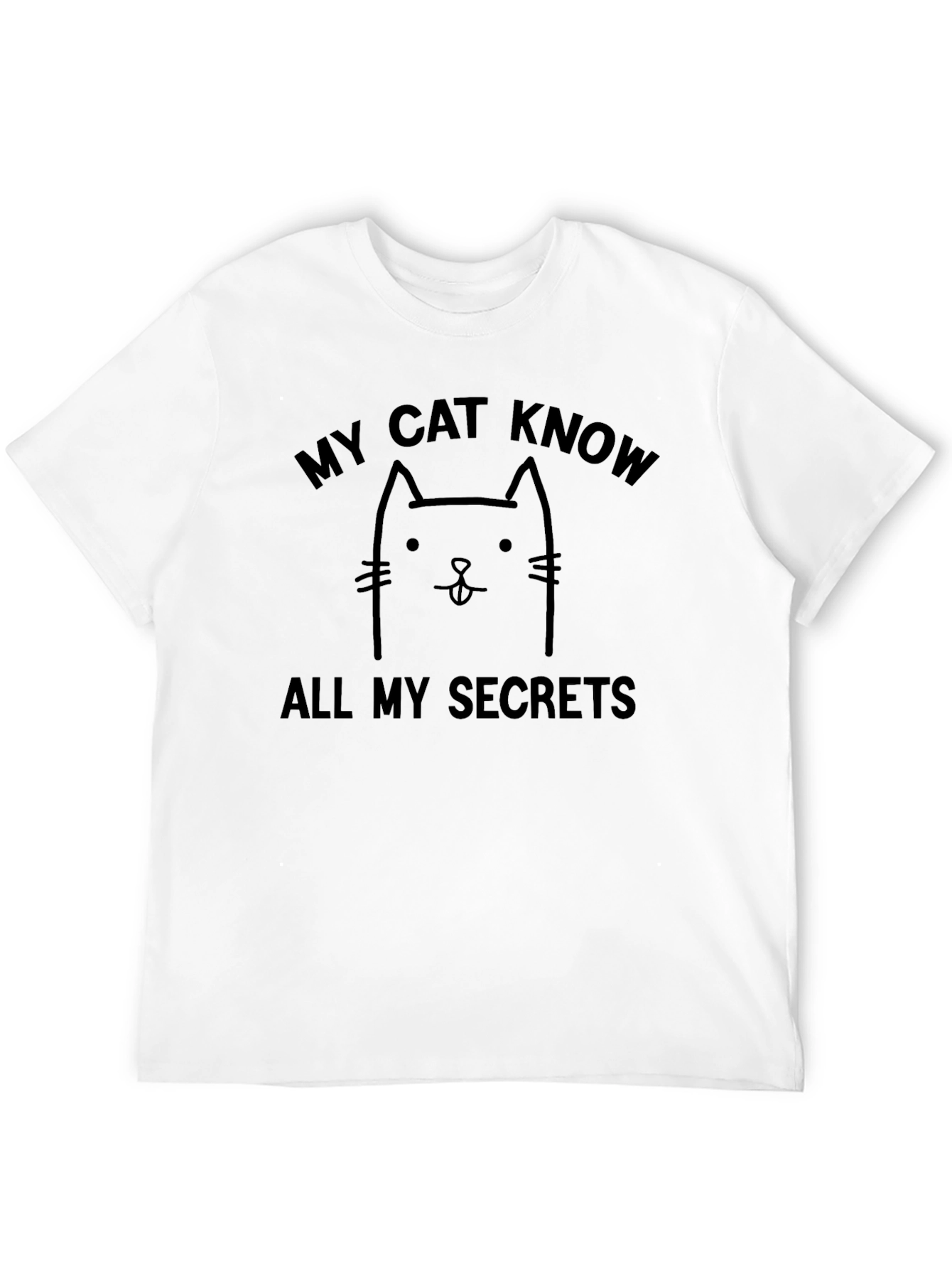 My Cat Knows All My Secrets Black Graphic Tee