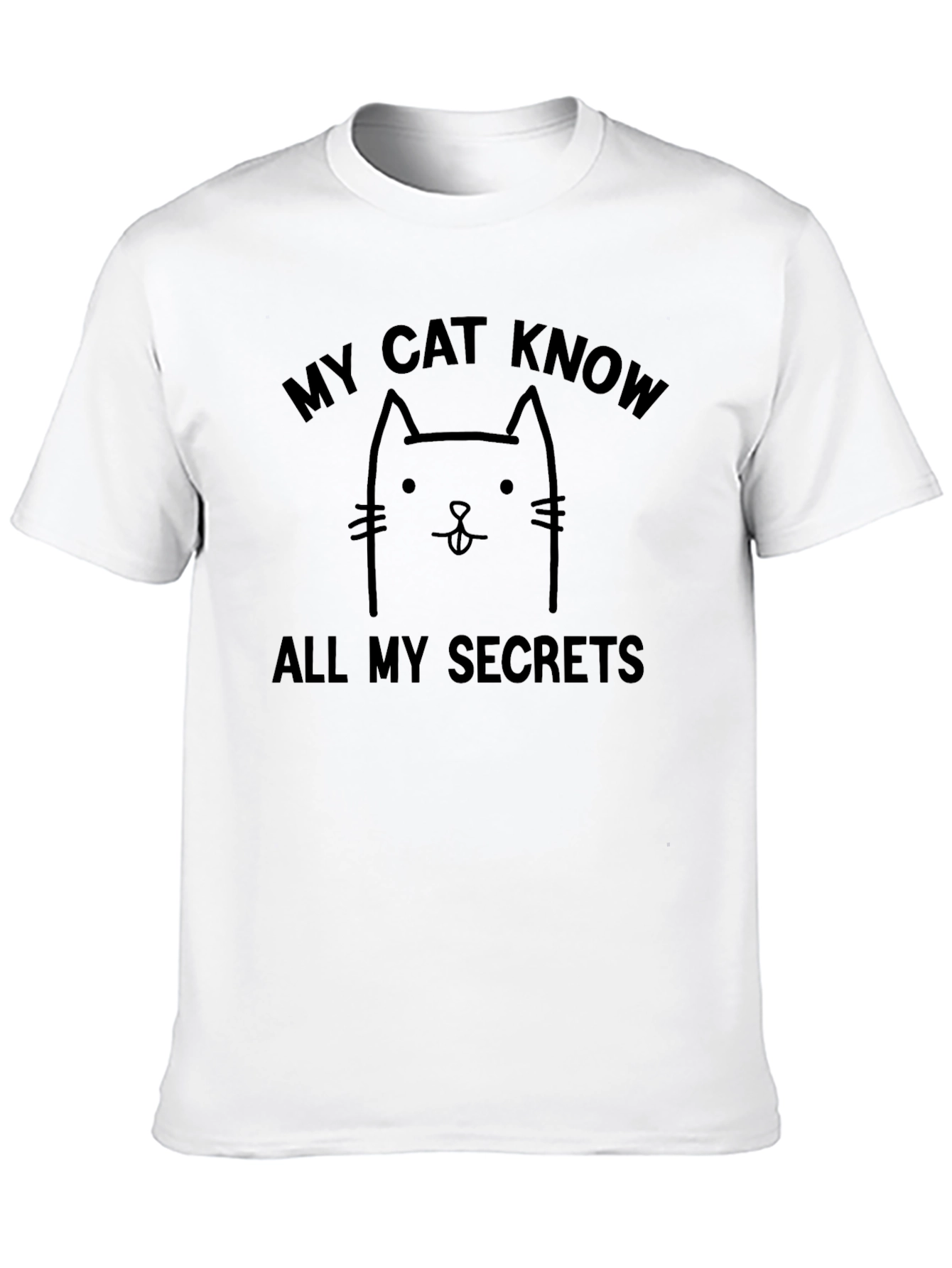 My Cat Knows All My Secrets Black Graphic Tee
