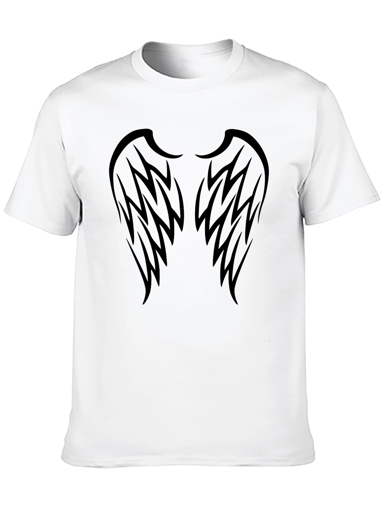 Black T-Shirt with Wings Graphic