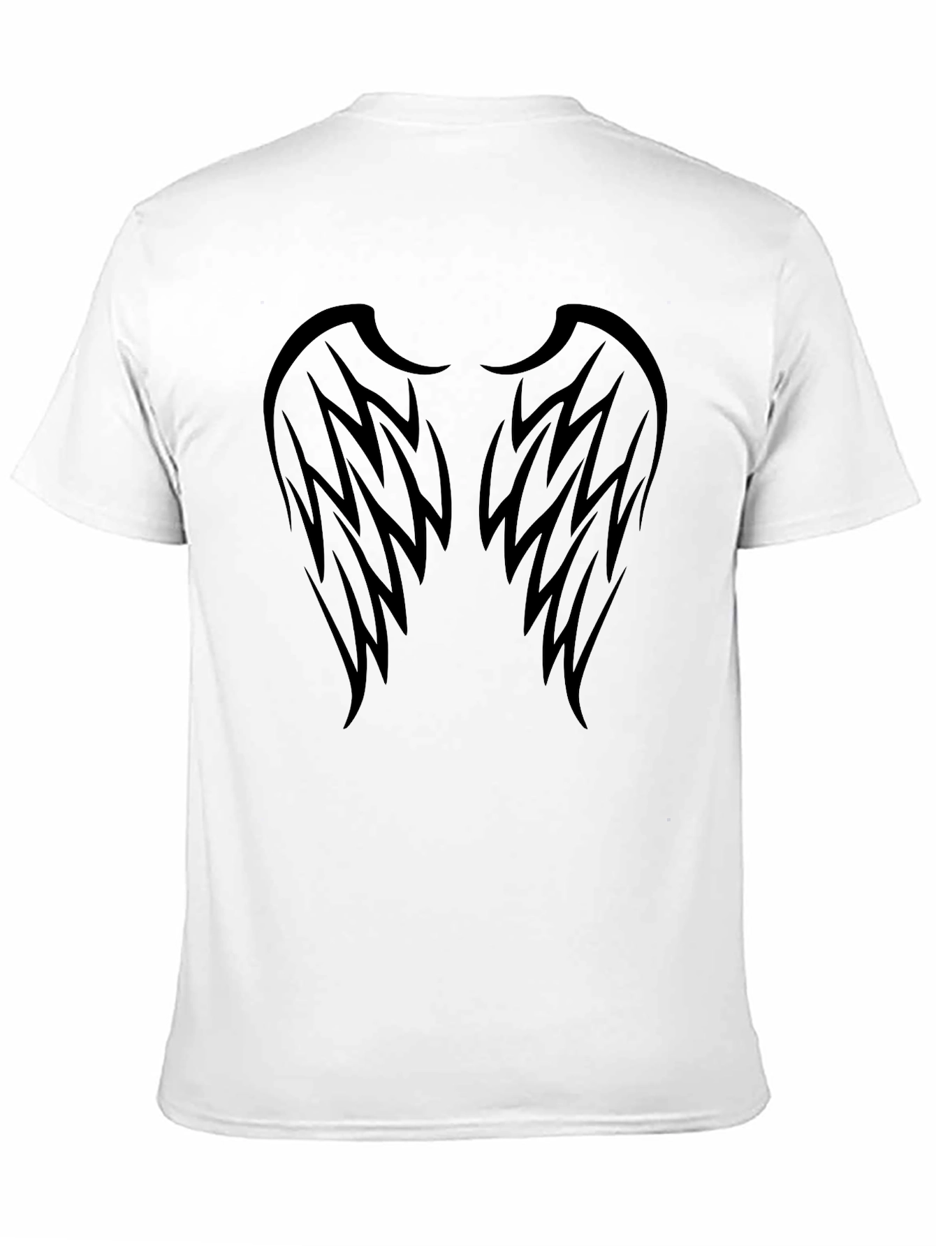 Black T-Shirt with Wings Graphic