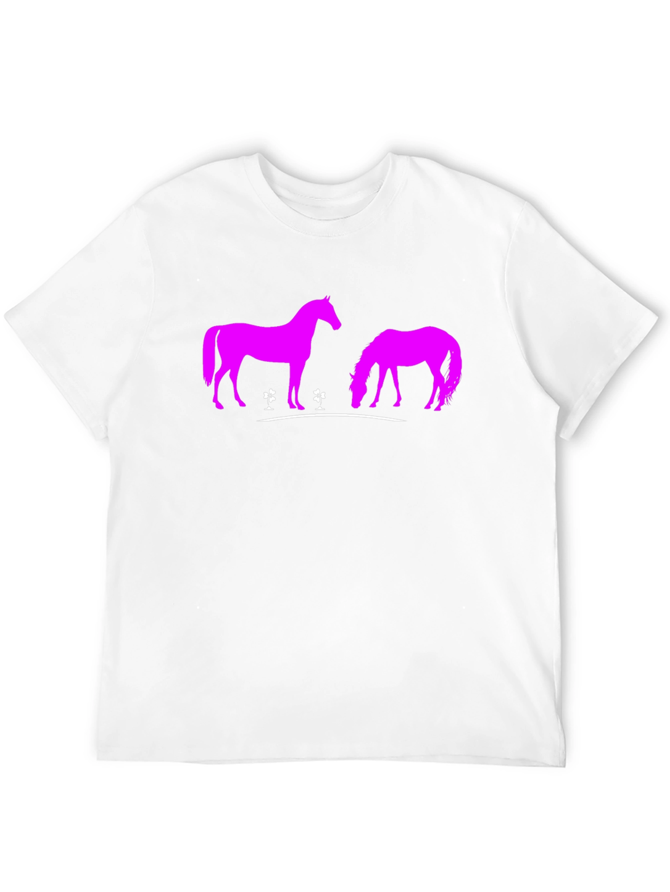 Black T-Shirt with Pink Horse Design