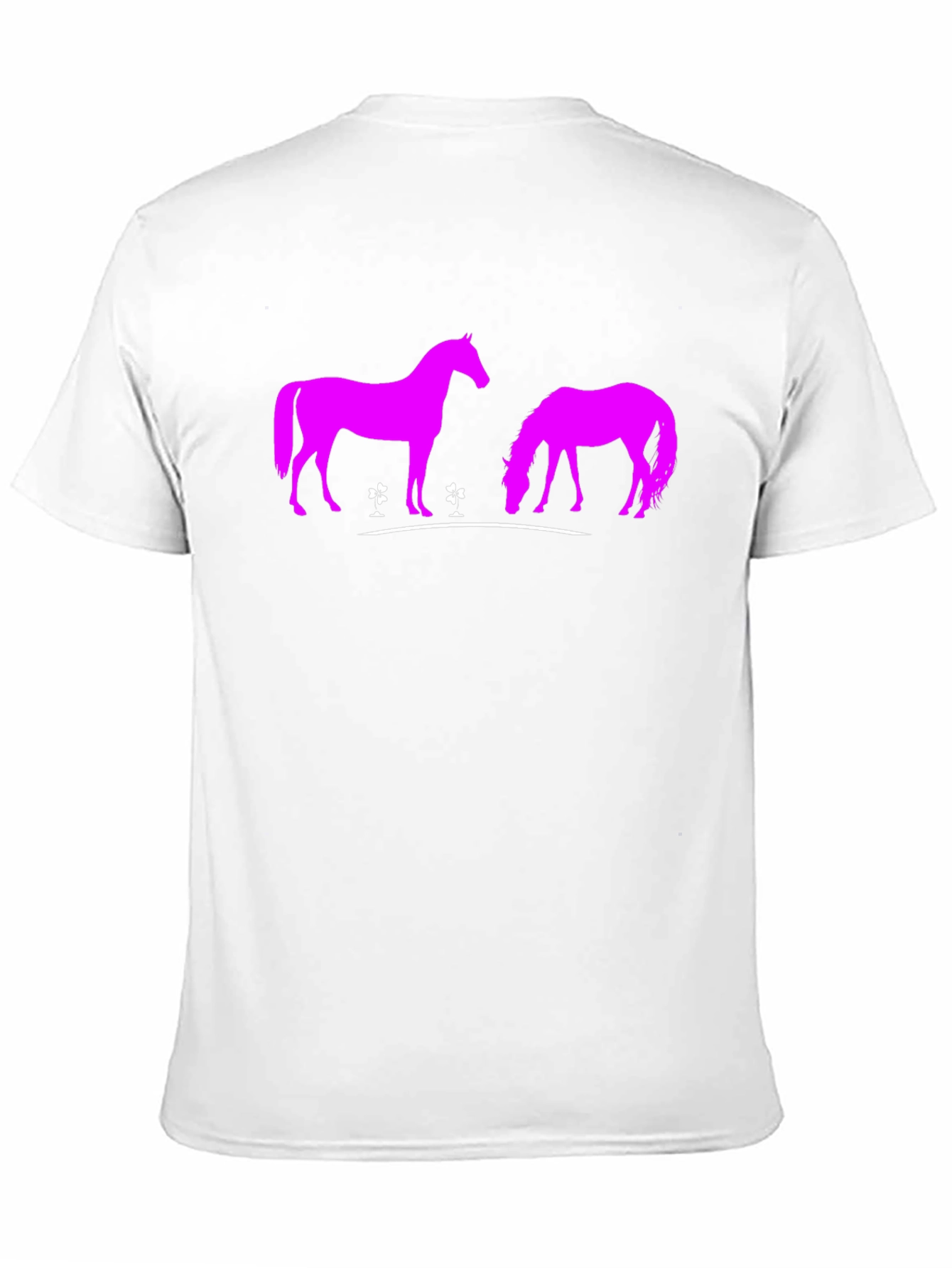 Black T-Shirt with Pink Horse Design