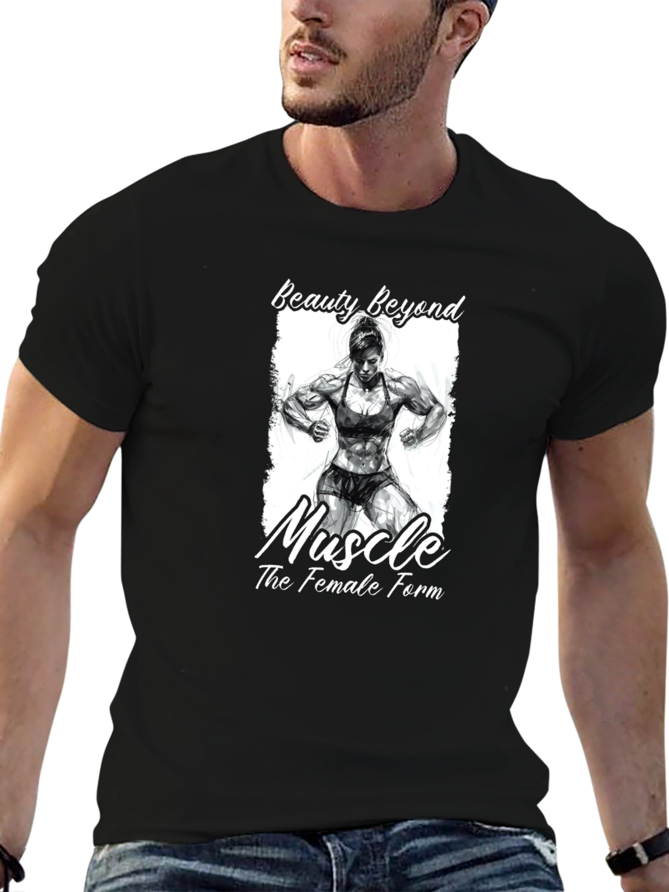 Beauty Beyond Muscle Graphic T-Shirt - Female Bodybuilding Tee
