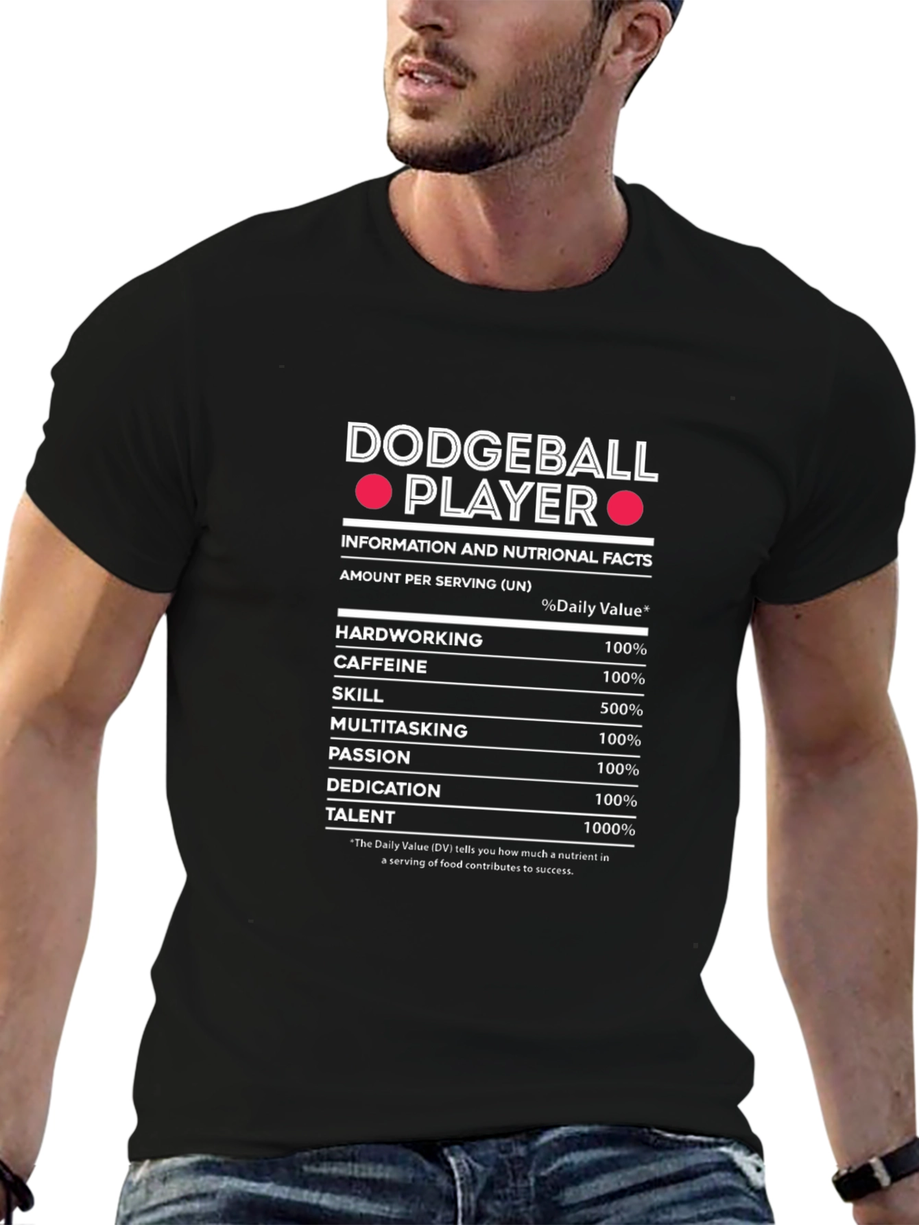 Dodgeball Player Nutrition Facts T-Shirt
