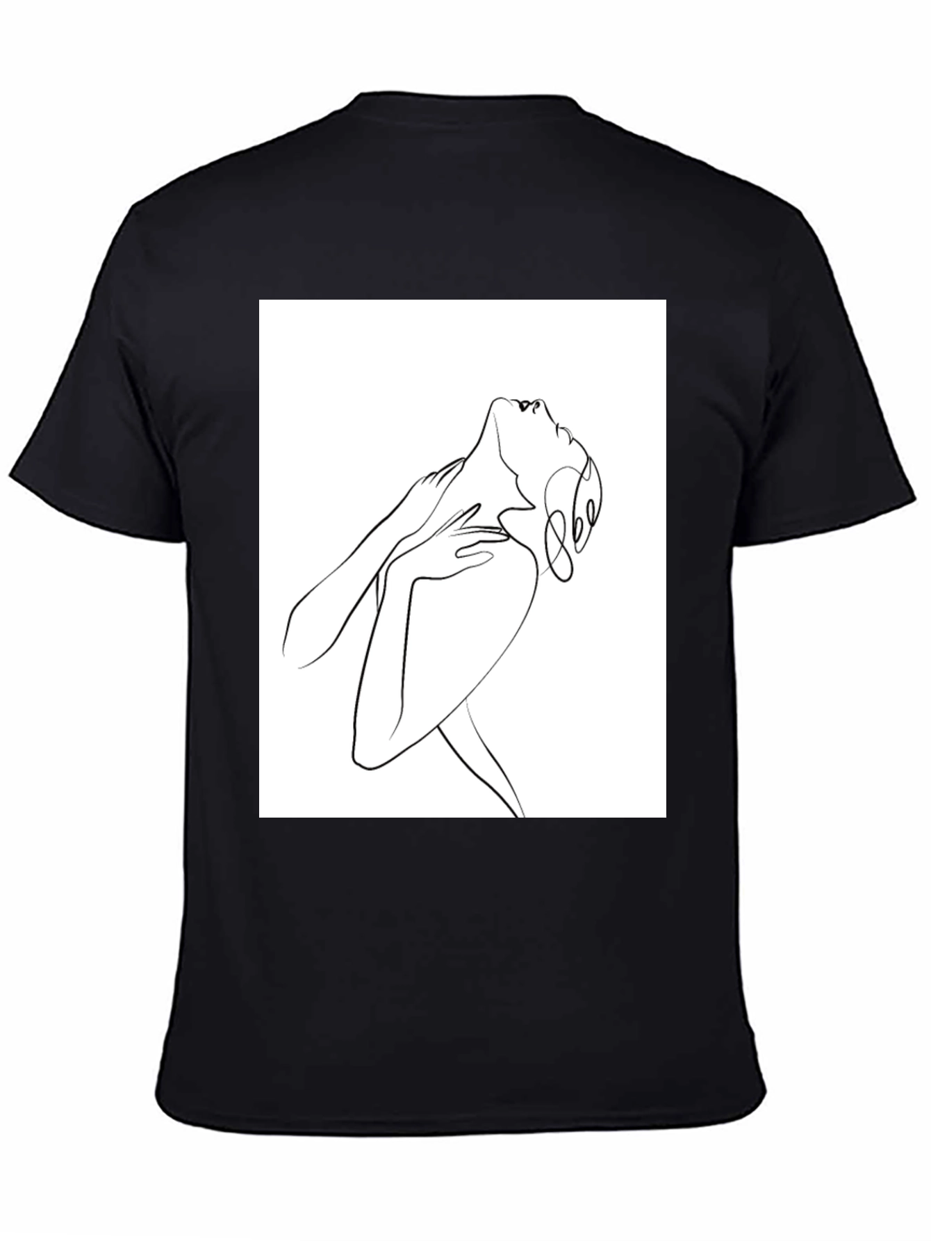 Abstract Line Art Graphic Tee - Unisex Black T-Shirt