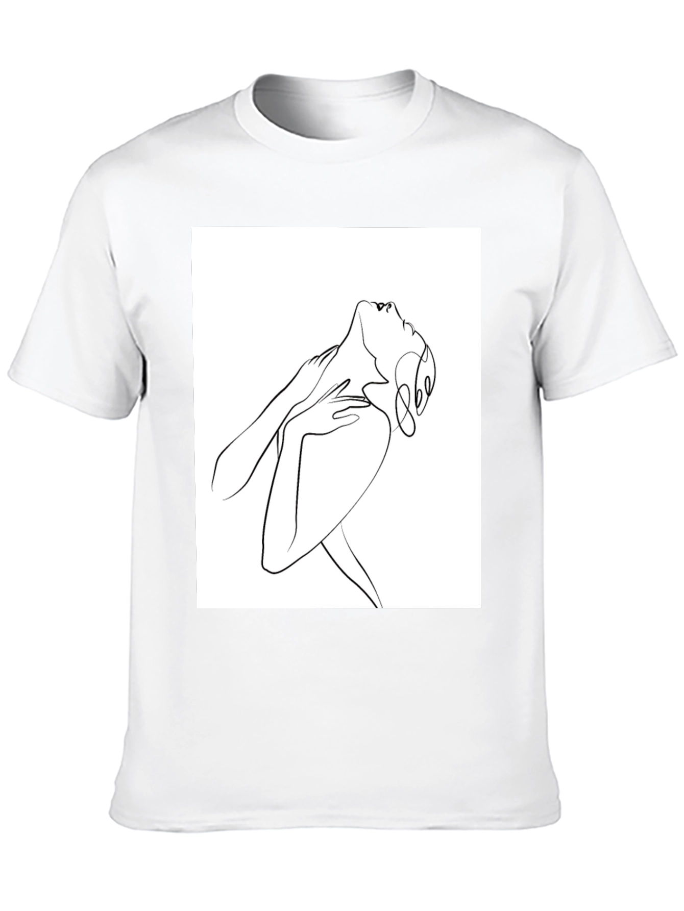 Abstract Line Art Graphic Tee - Unisex Black T-Shirt