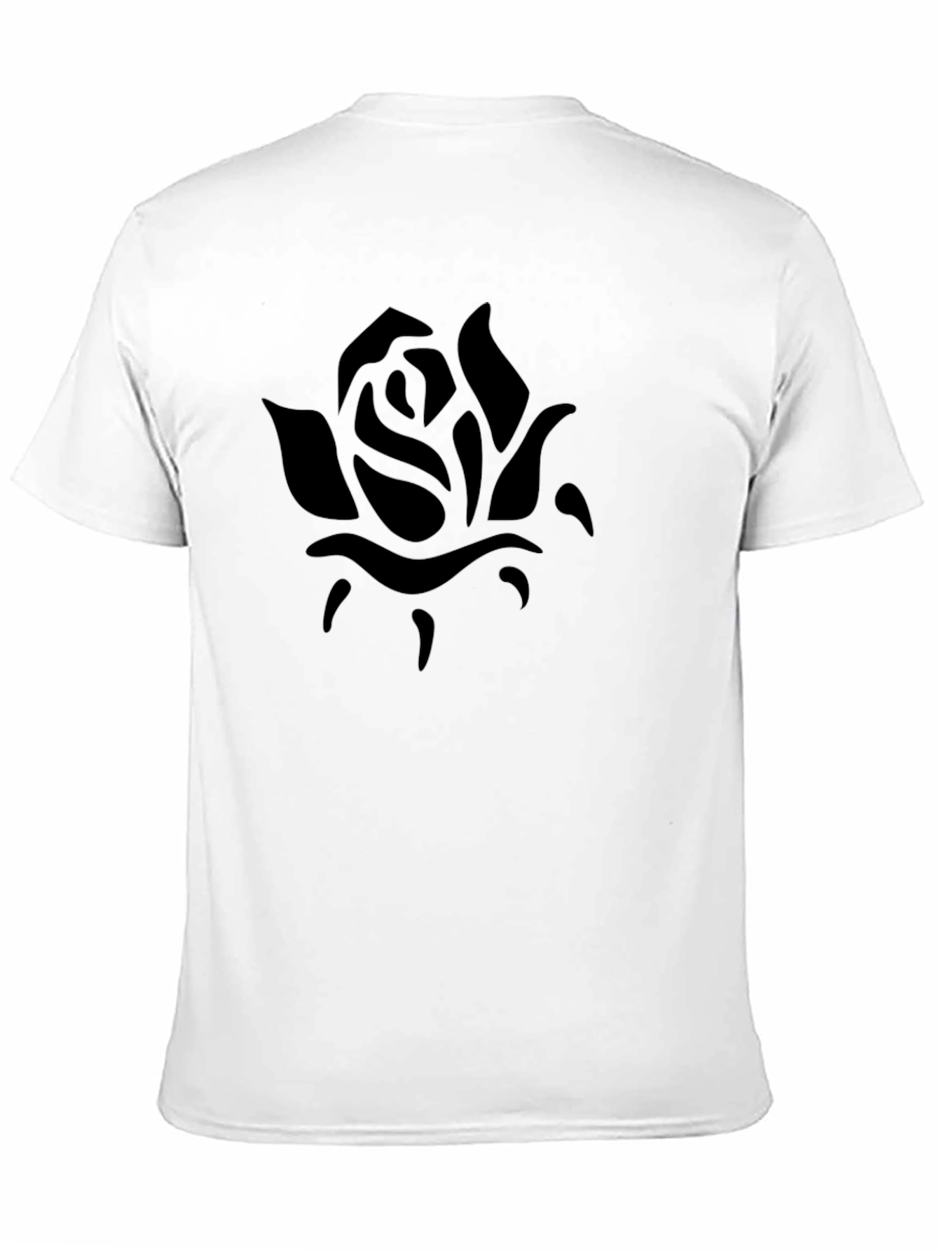 Mens Black Rose Graphic Tee - Casual Comfort
