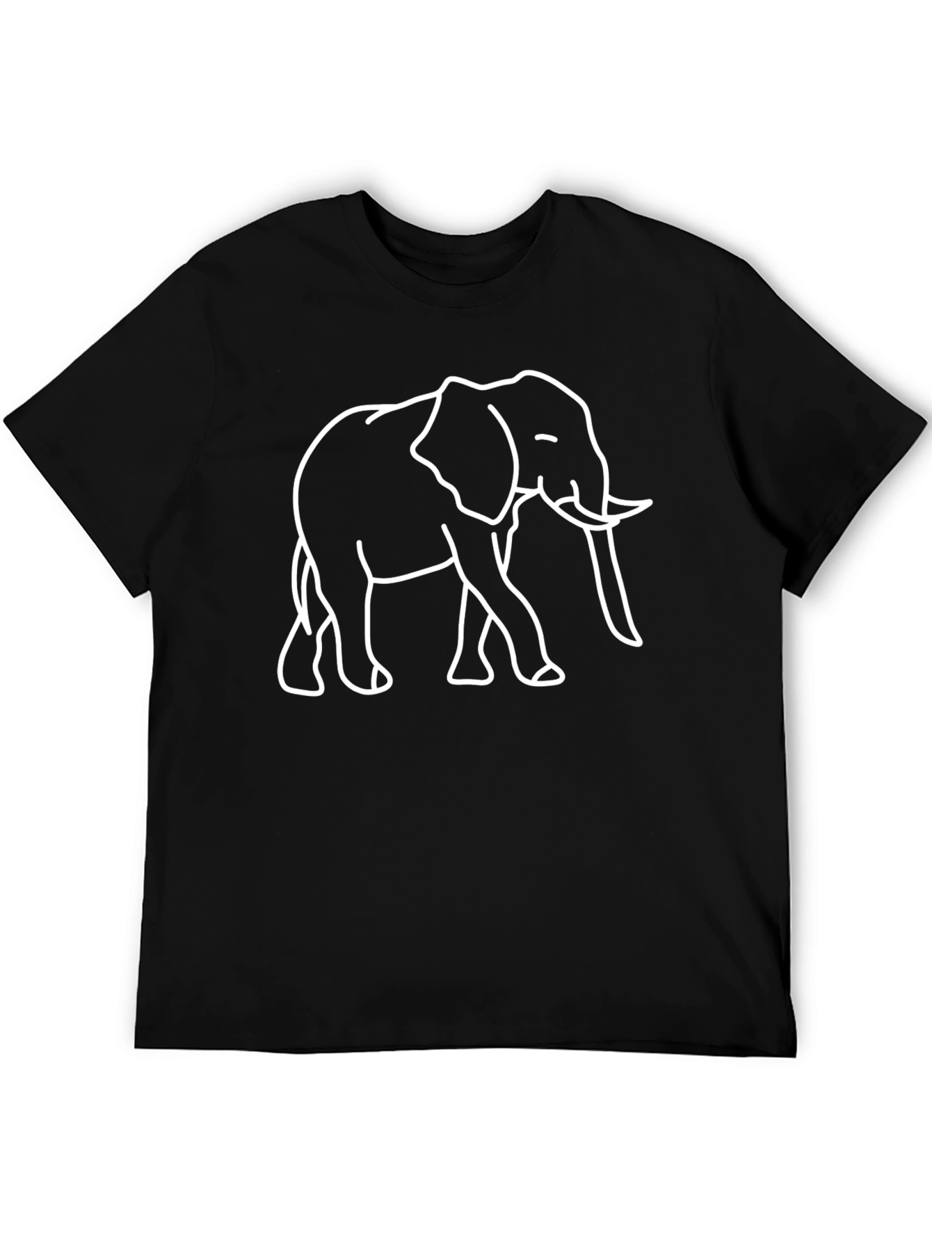 Elephant Graphic Tee - Black Cotton T-Shirt