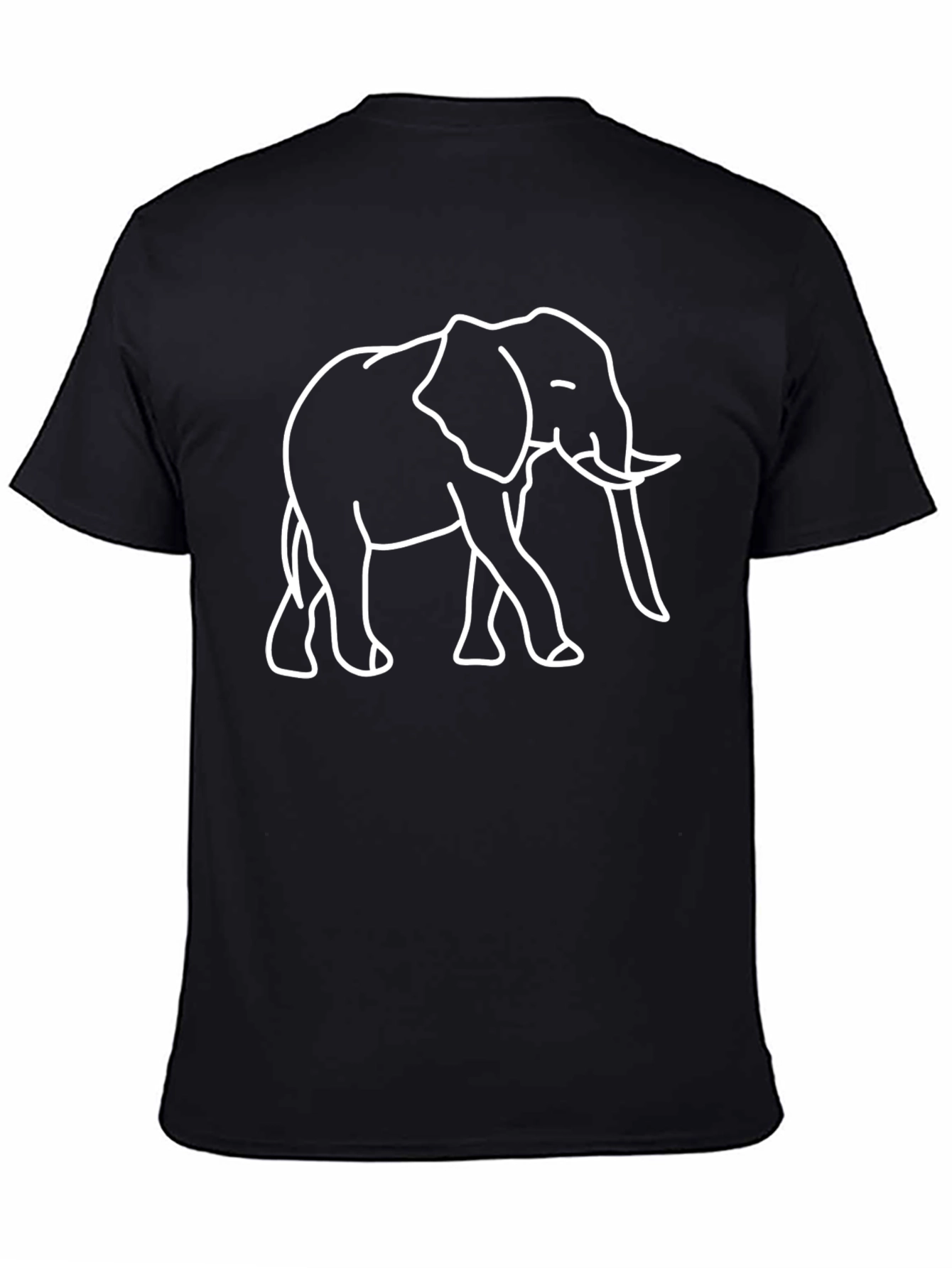 Elephant Graphic Tee - Black Cotton T-Shirt