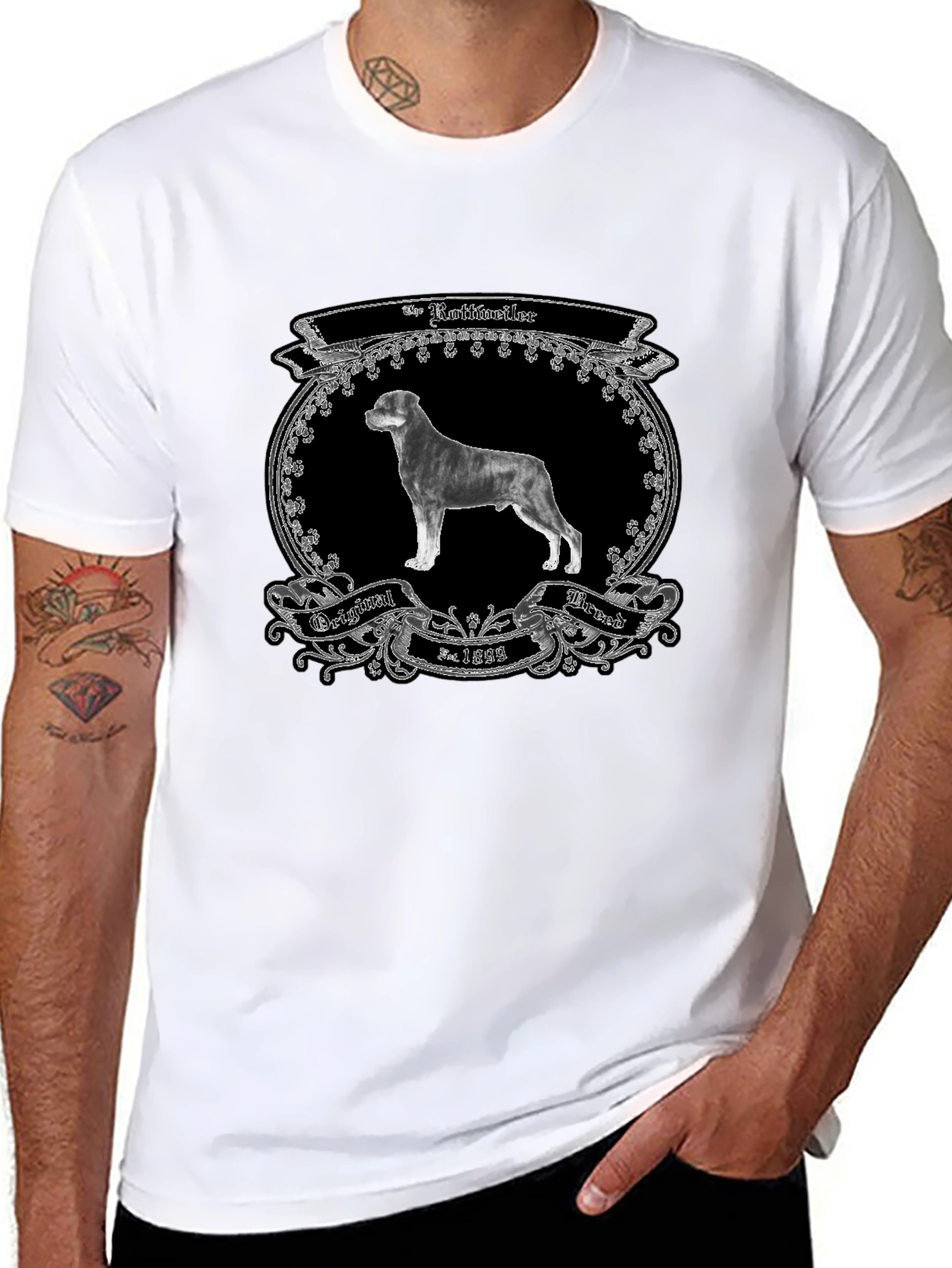 Rottweiler Dog Breed Black T-Shirt