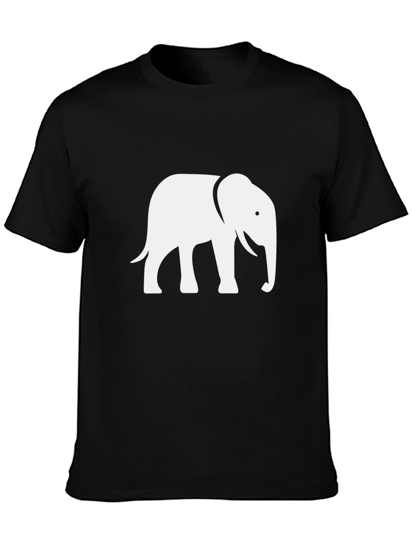 Elephant Graphic Tee - Black Cotton Casual Shirt