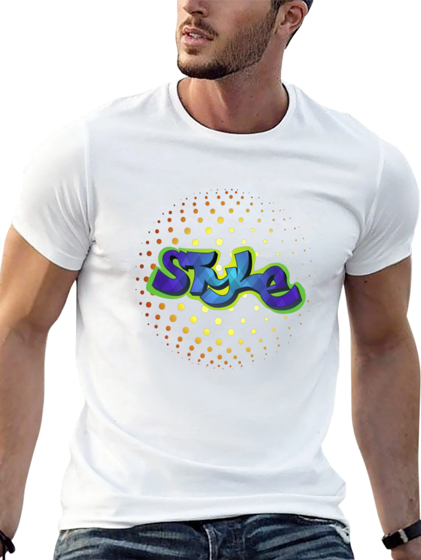 Stylish Mens Black Graphic Tee