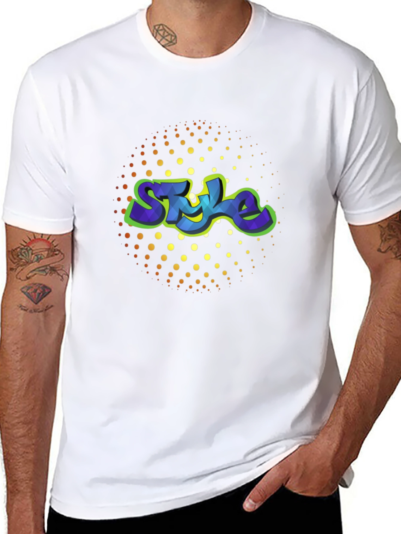 Stylish Mens Black Graphic Tee