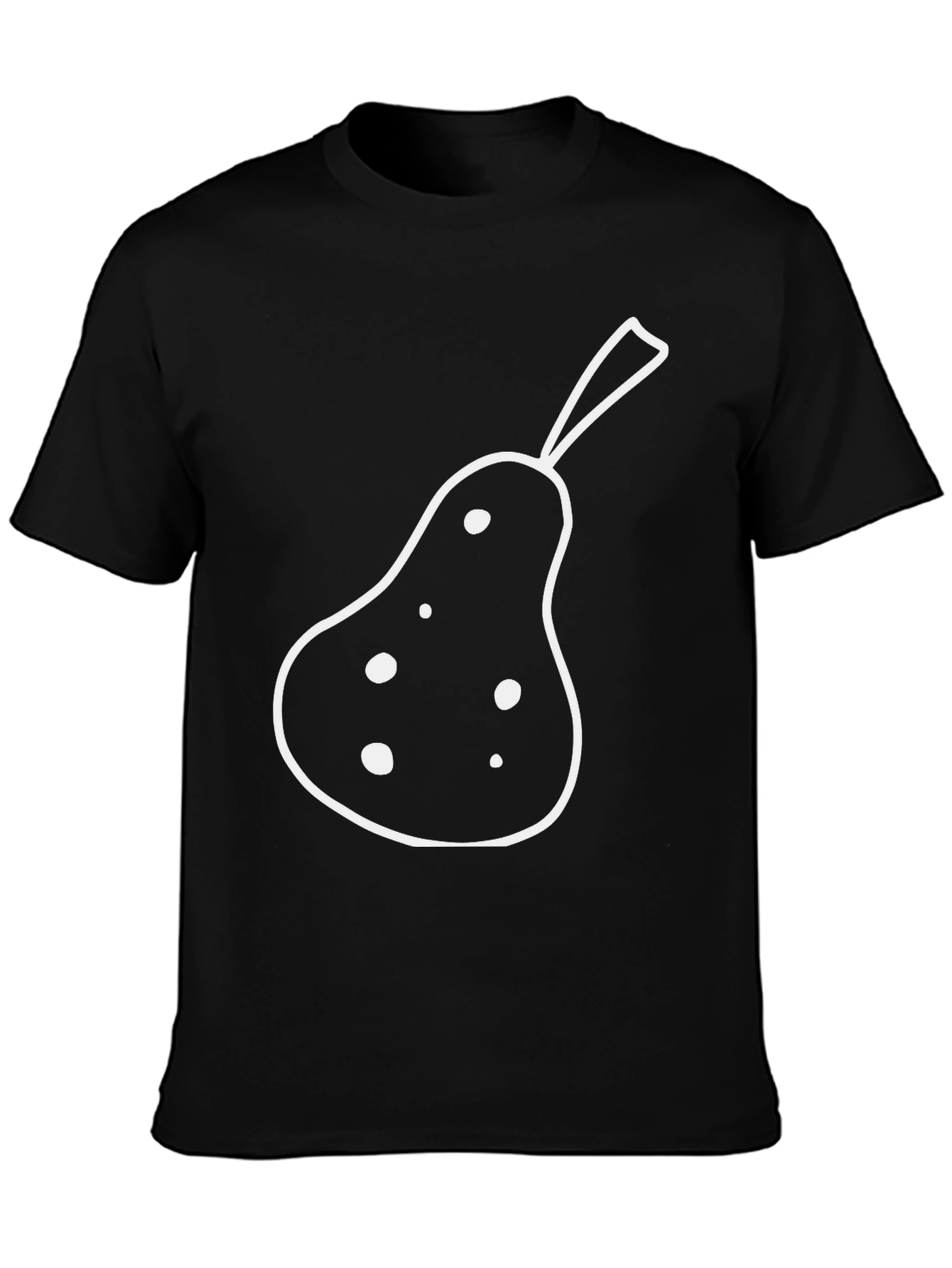 Pear Graphic Tee - Casual Black Cotton T-Shirt