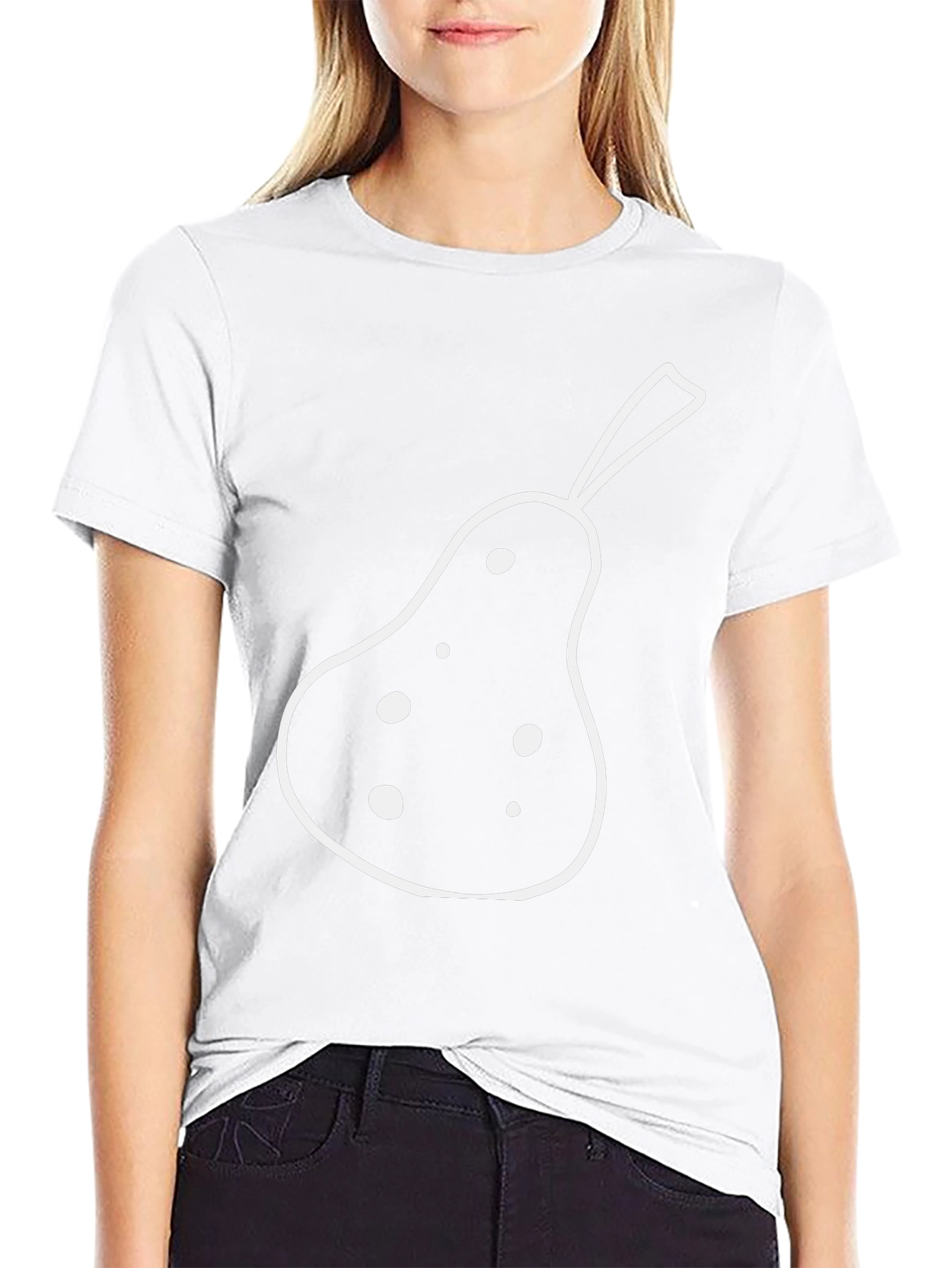 Pear Graphic Tee - Casual Black Cotton T-Shirt