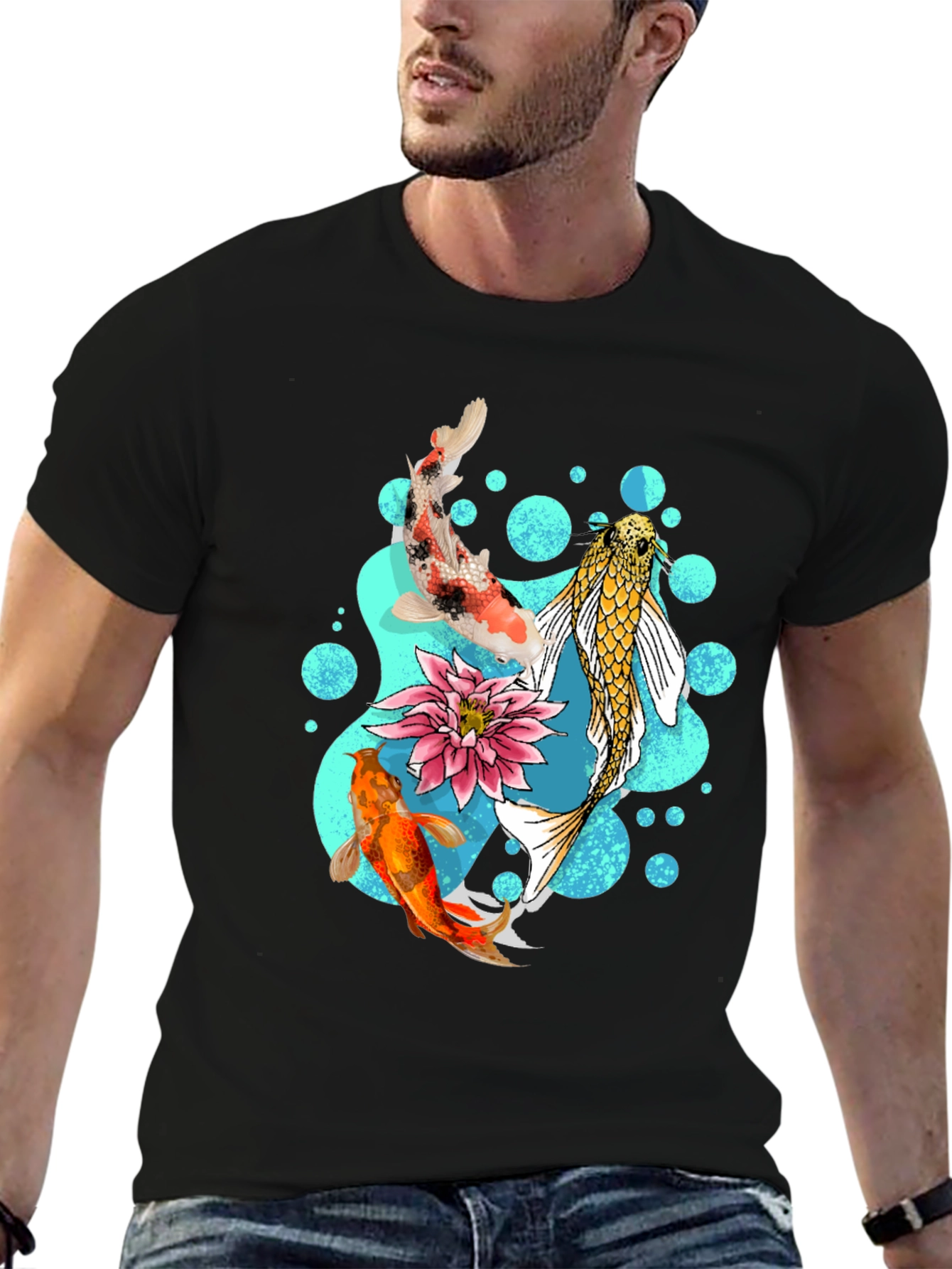 Koi Fish Graphic T-Shirt - Stylish Koi Pond Design