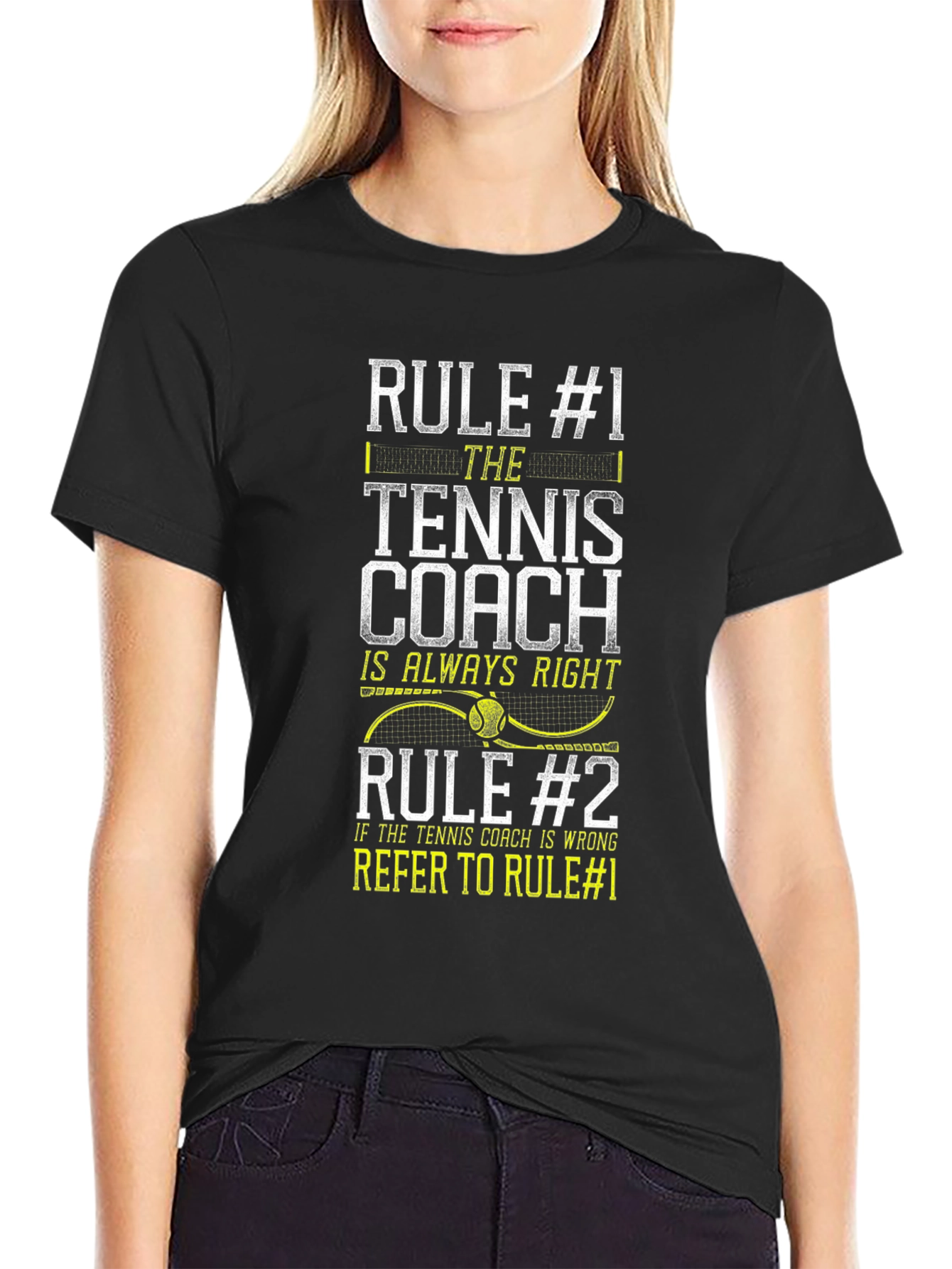 Tennis Coach Rules T-Shirt Funny Gift