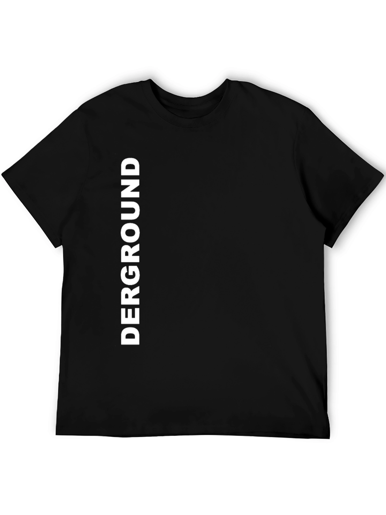 Black DERGROUND Graphic Print Crew Neck T-Shirt