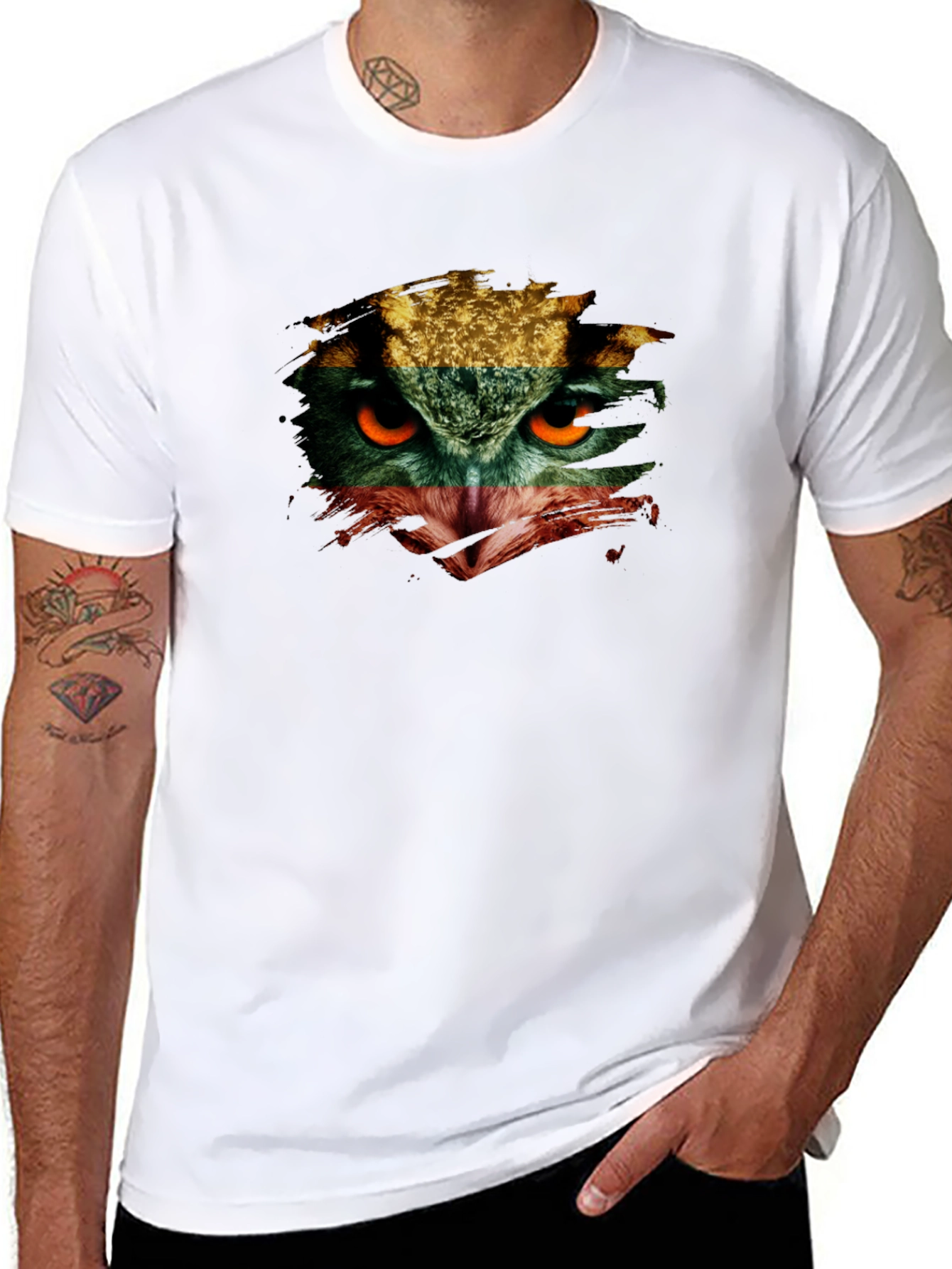 Owl Eyes Graphic Print T-Shirt